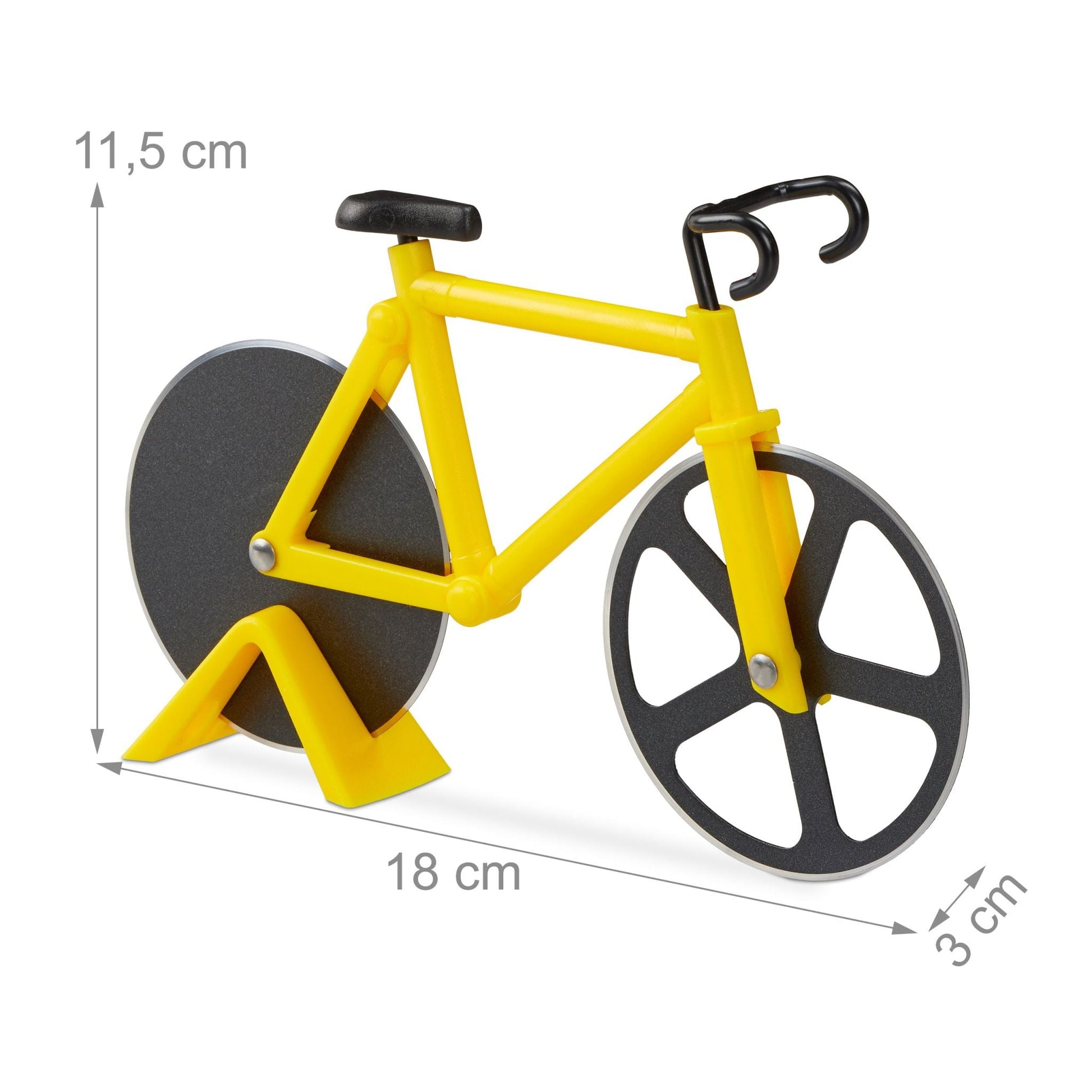 Fahrrad Pizzaschneider Gelb-Schwarz von Relaxdays