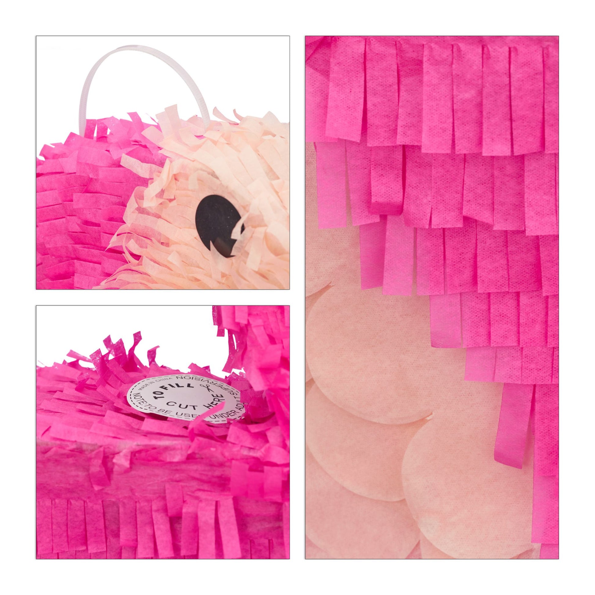 Pinata Flamingo Pink-Schwarz von Relaxdays