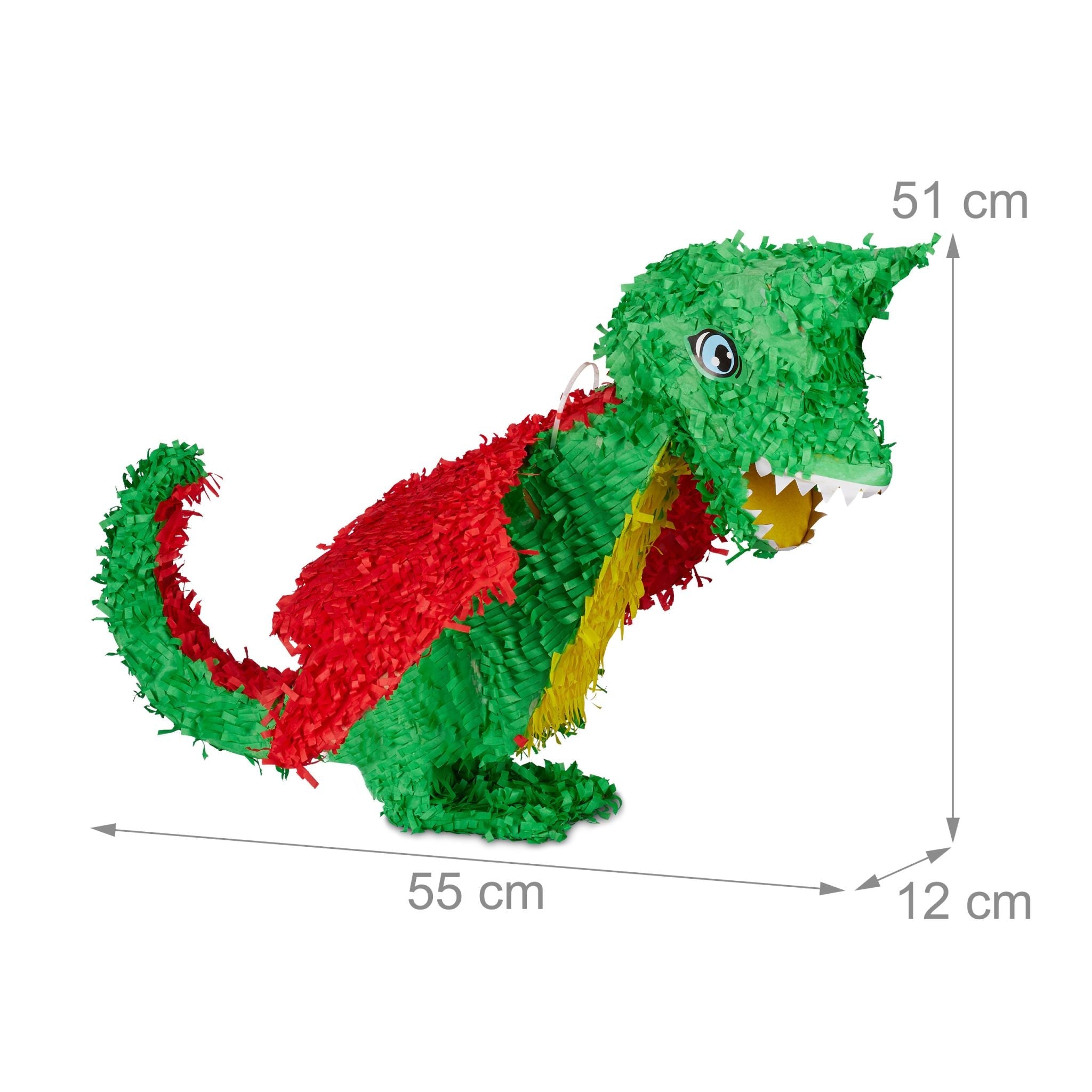 Pinata Drache Gelb-Grün-Rot von Relaxdays