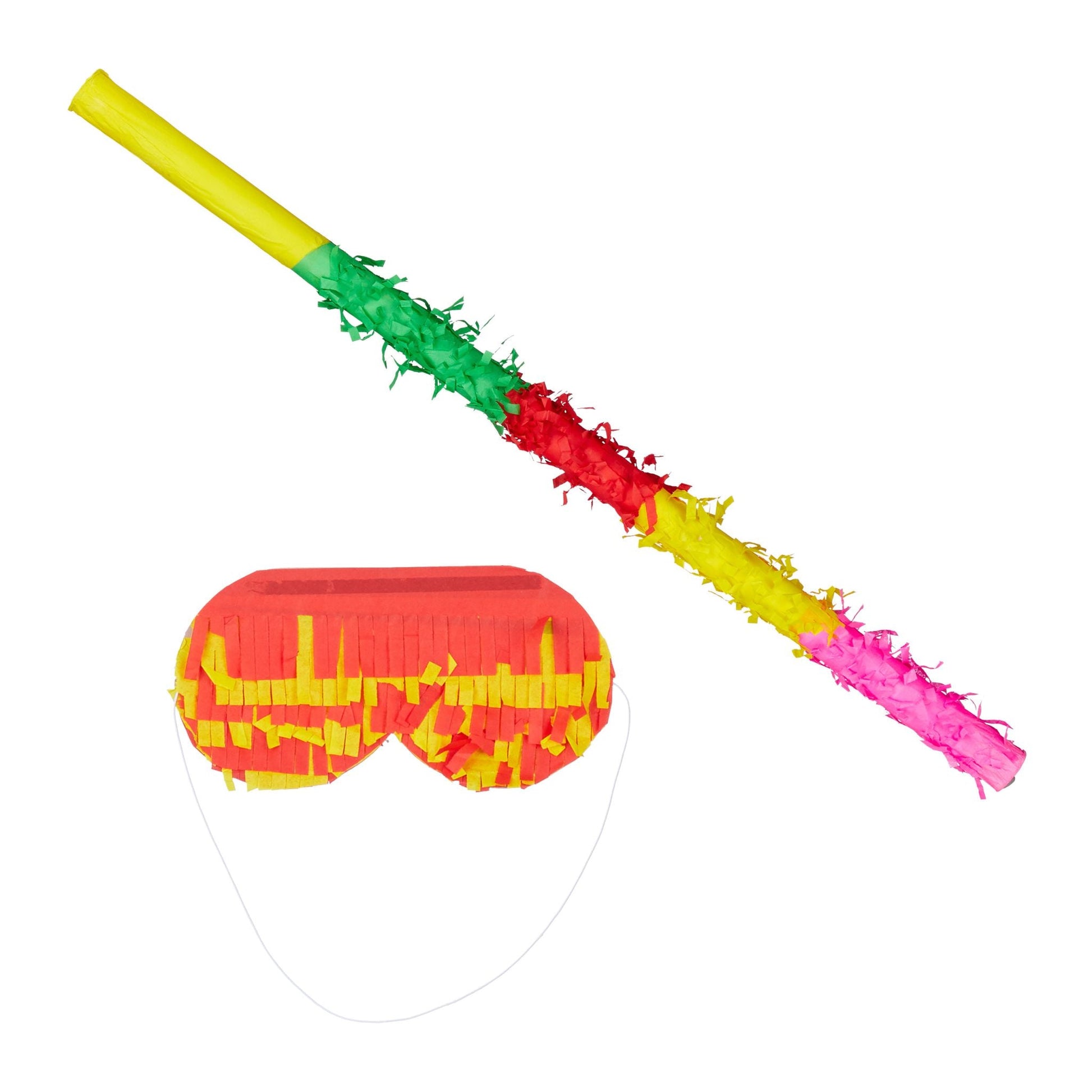 Pinata Zubehör Set Gelb-Grün-Rot von Relaxdays