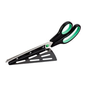 Pizzaschere mit Pizzaheber Grün-Schwarz-Silber von Relaxdays