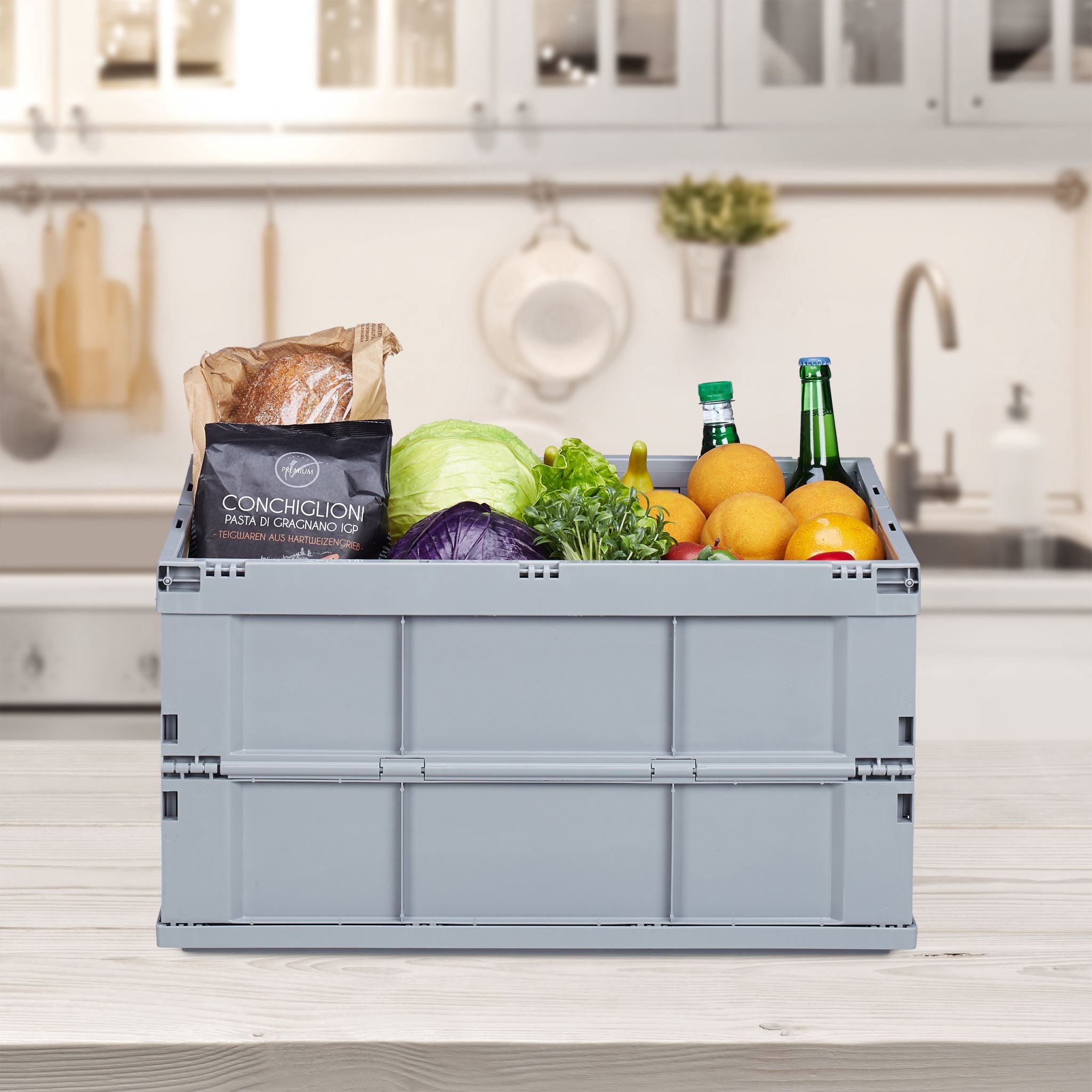 Klappbox stabil Grau von Relaxdays