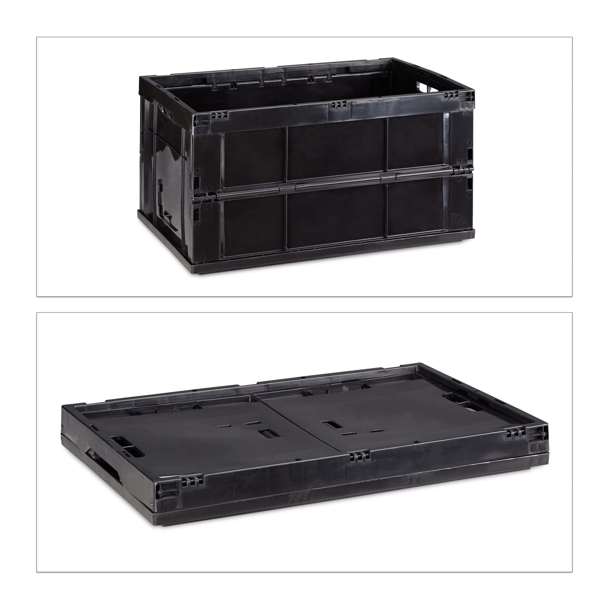 Klappbox stabil Schwarz von Relaxdays
