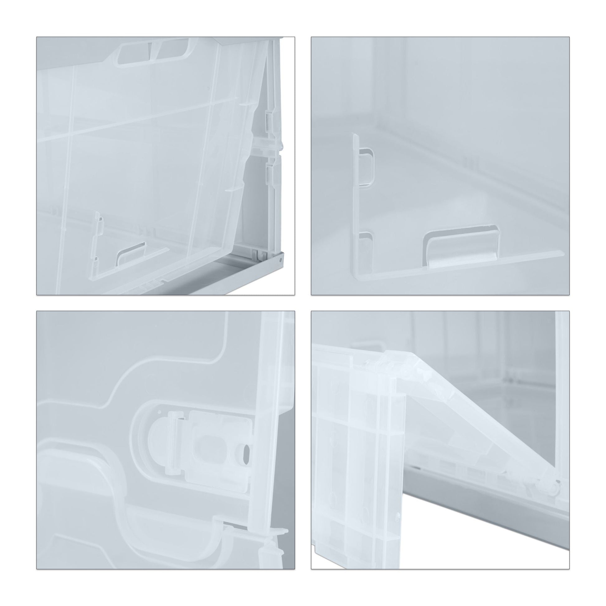 Transportbox mit Deckel Transparent-Grau von Relaxdays