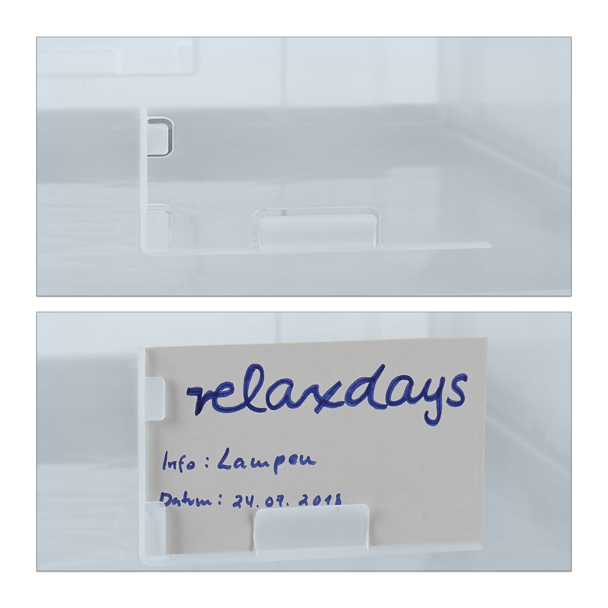 Transportbox mit Deckel Transparent-Grau von Relaxdays