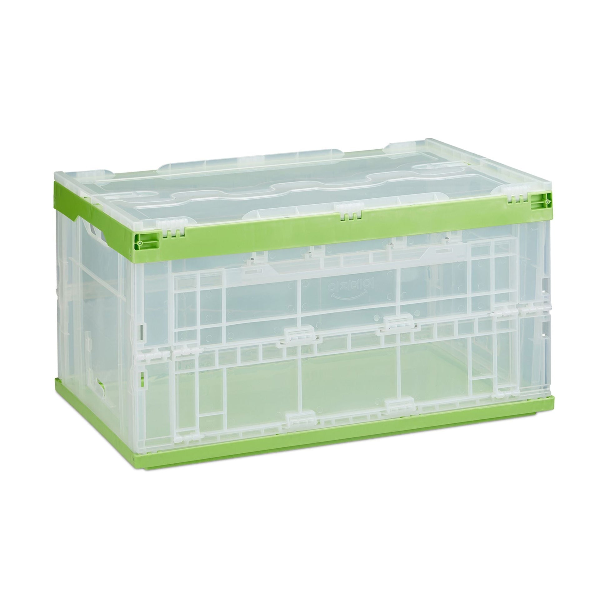 Transportbox mit Deckel Grün-Transparent von Relaxdays