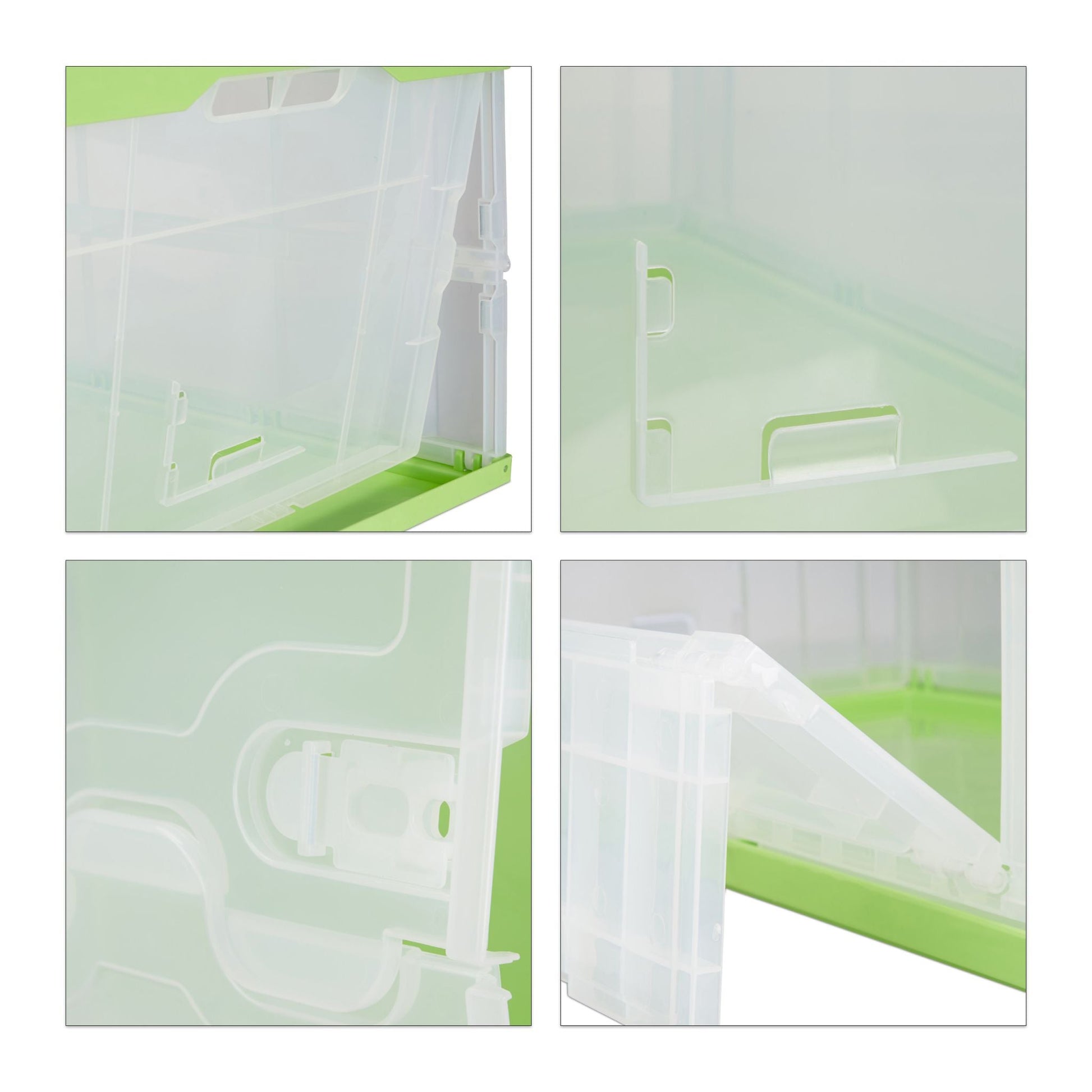 Transportbox mit Deckel Grün-Transparent von Relaxdays