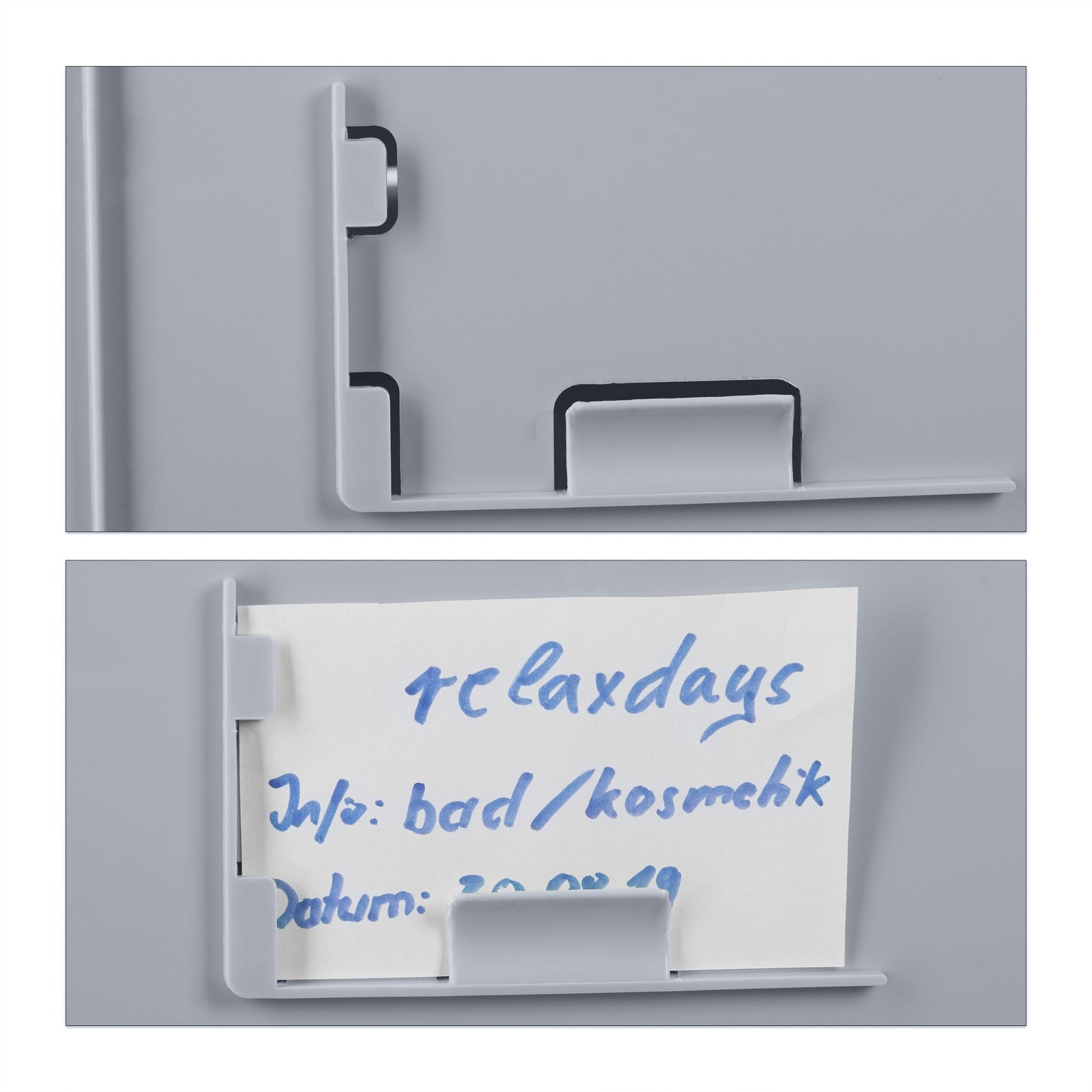 Transportbox 60L mit Deckel Grau von Relaxdays