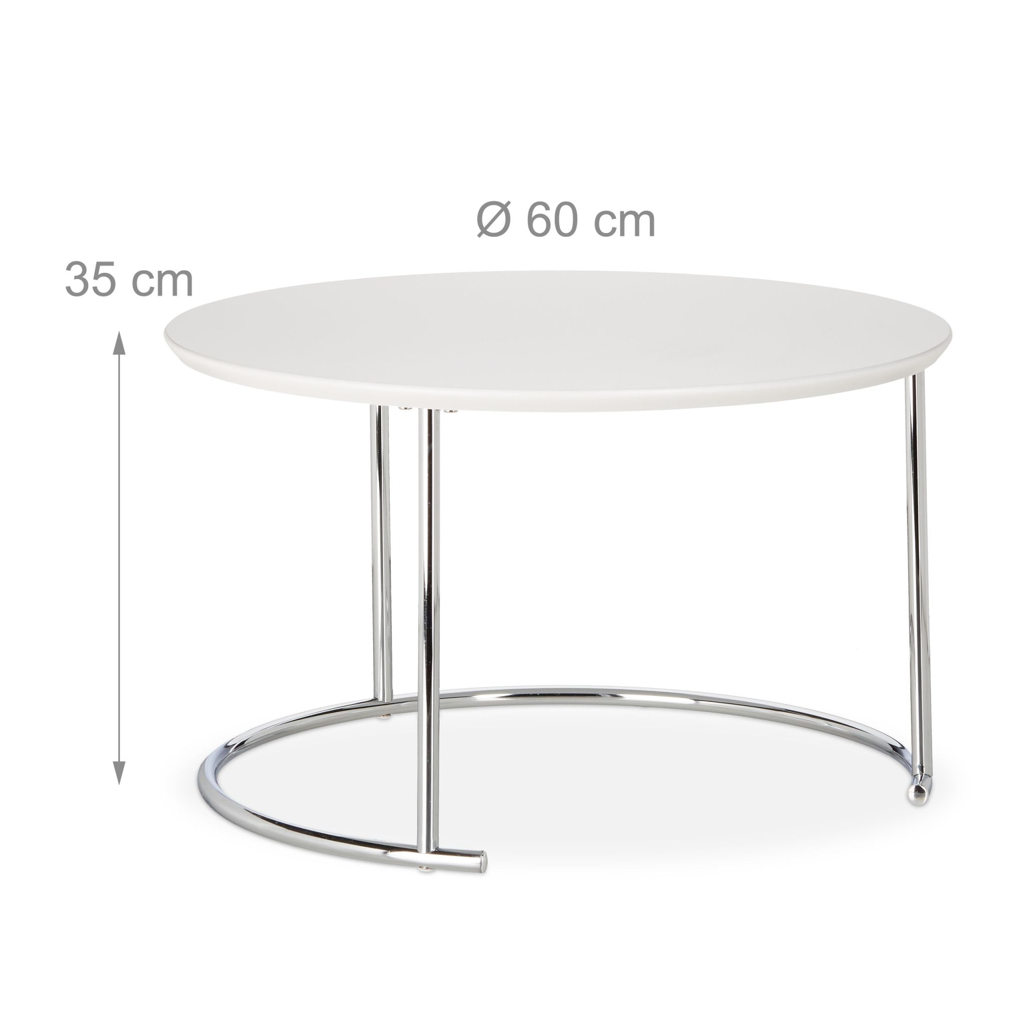 Beistelltisch 2er-Set Satztisch Weiss-Silber von Relaxdays