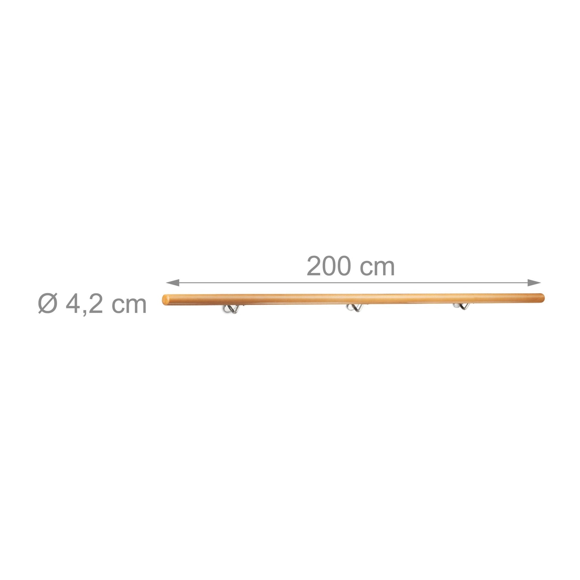 Handlauf Buche Hellbraun-Silber von Relaxdays
