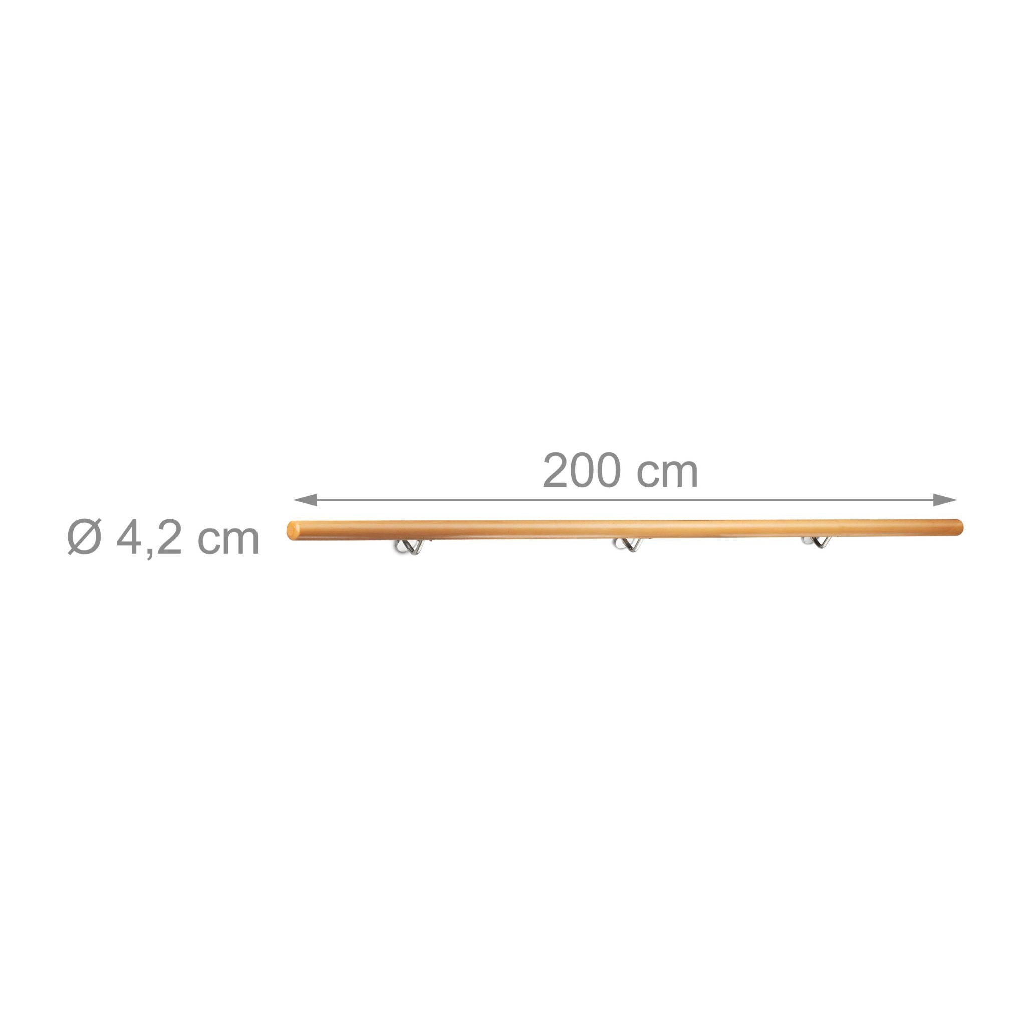 Handlauf Buche Hellbraun-Silber von Relaxdays