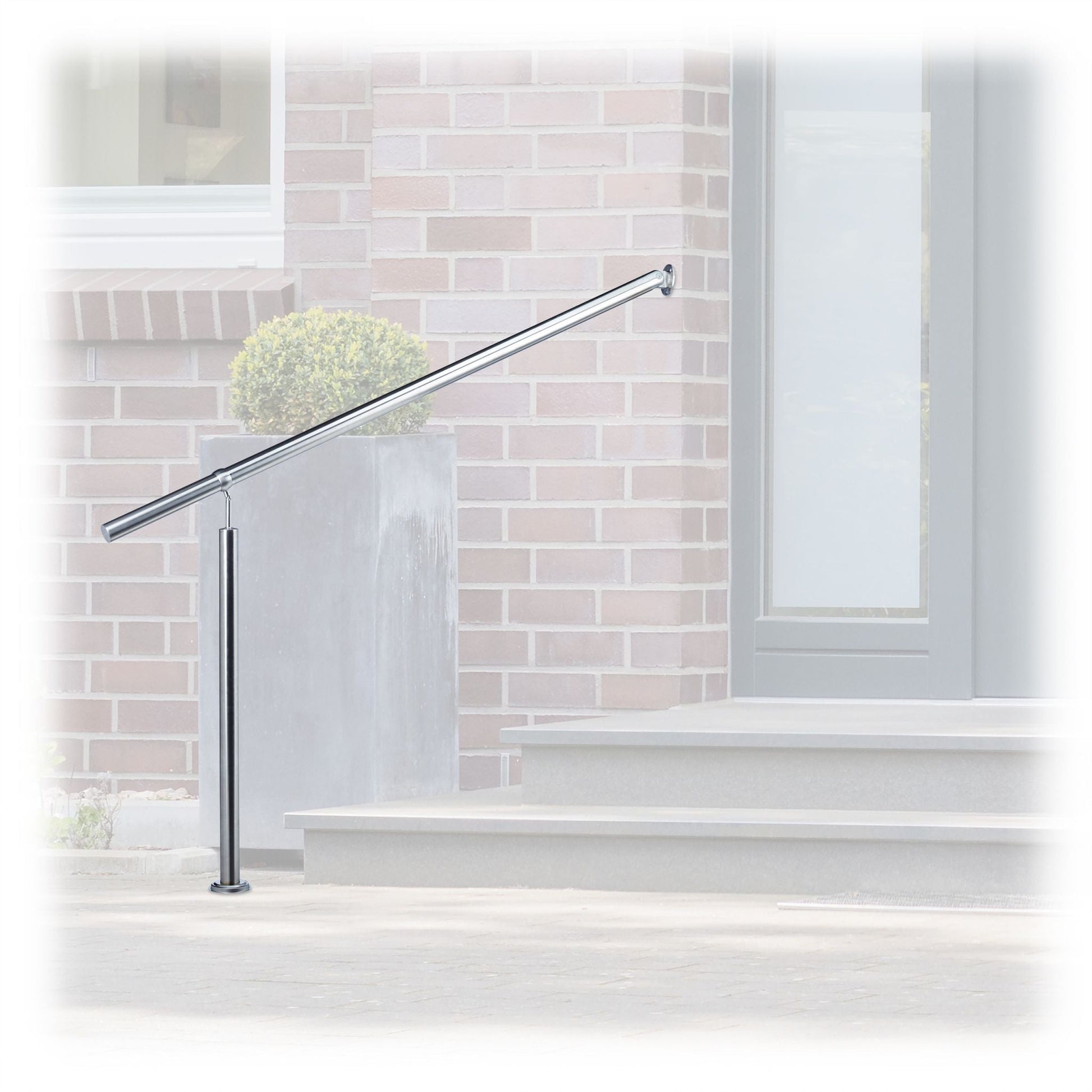 Treppengeländer Edelstahl Silber von Relaxdays