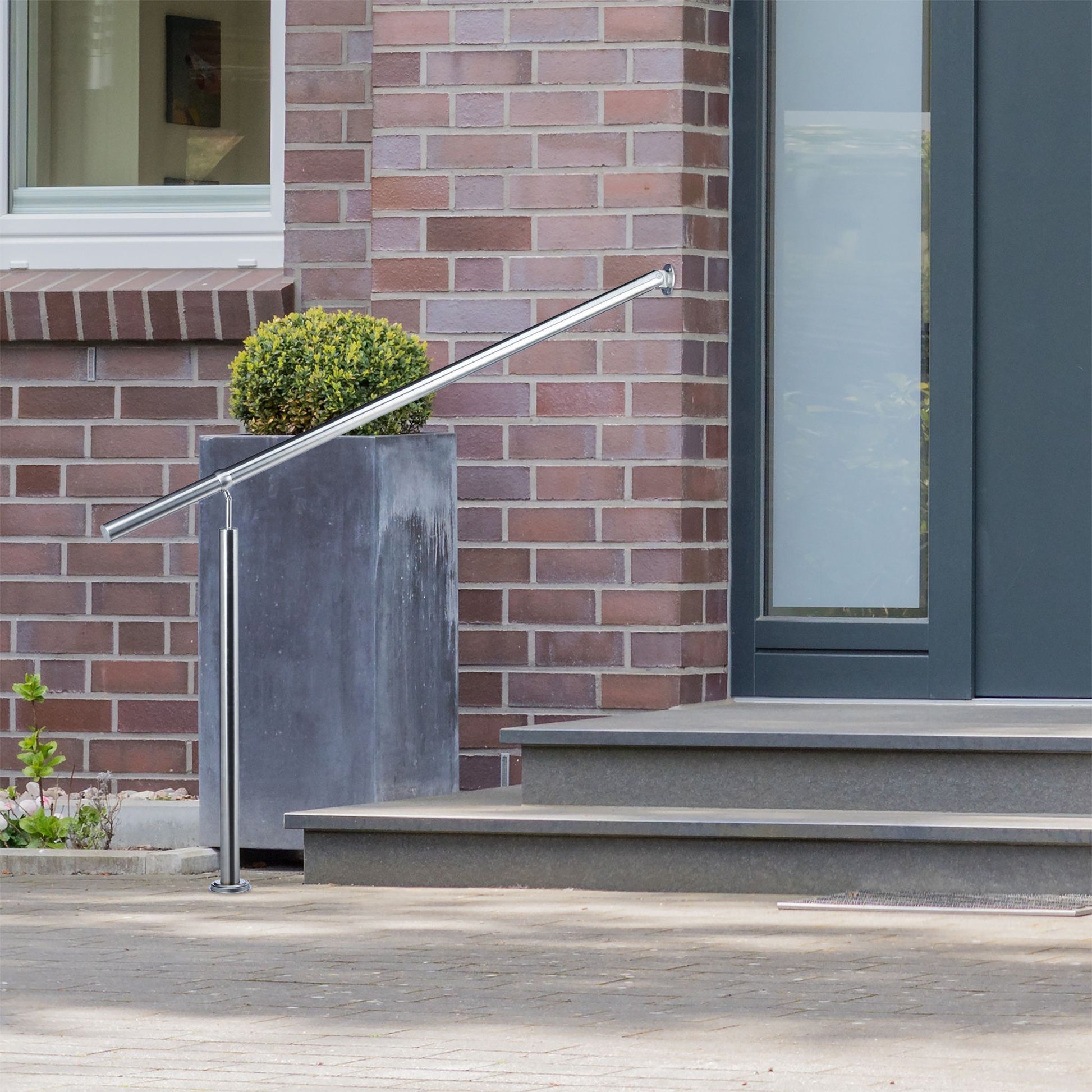 Treppengeländer Edelstahl Silber von Relaxdays
