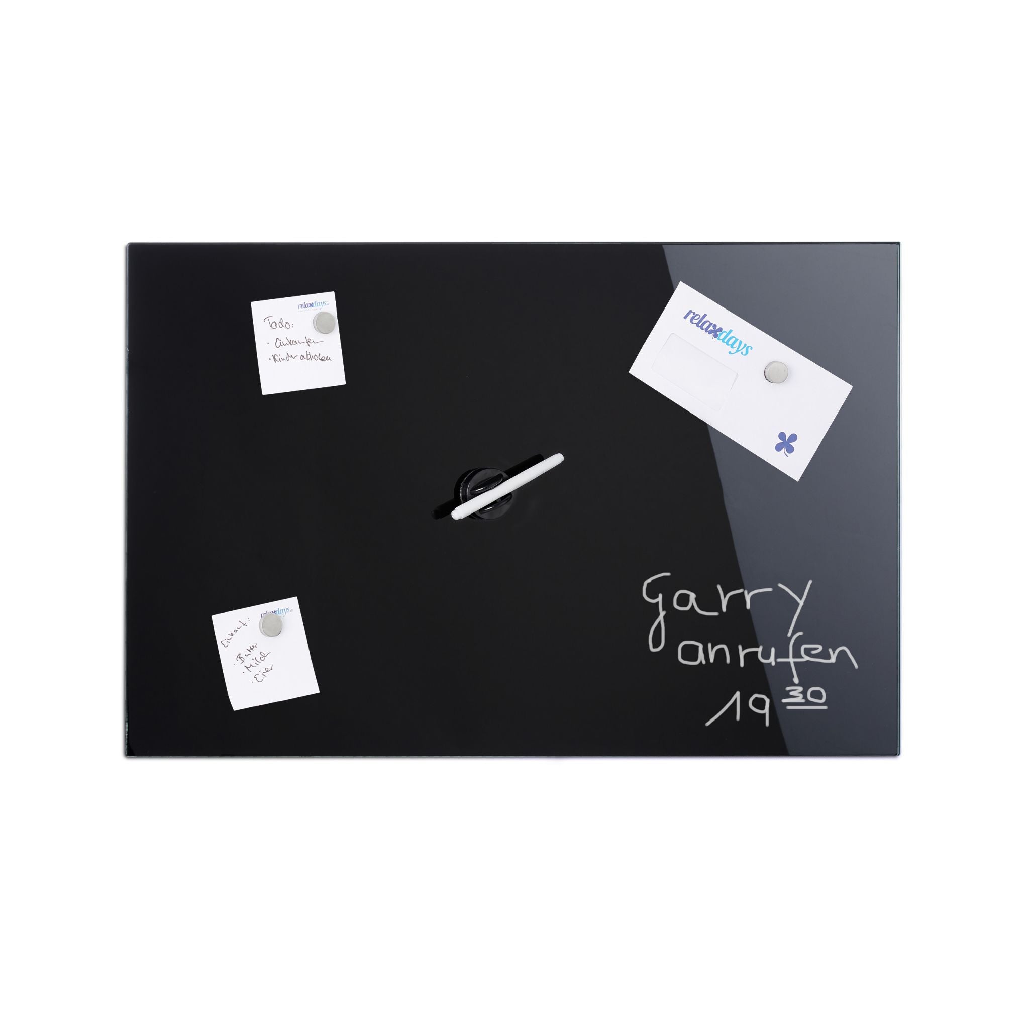 Magnettafel Glas Schwarz von Relaxdays