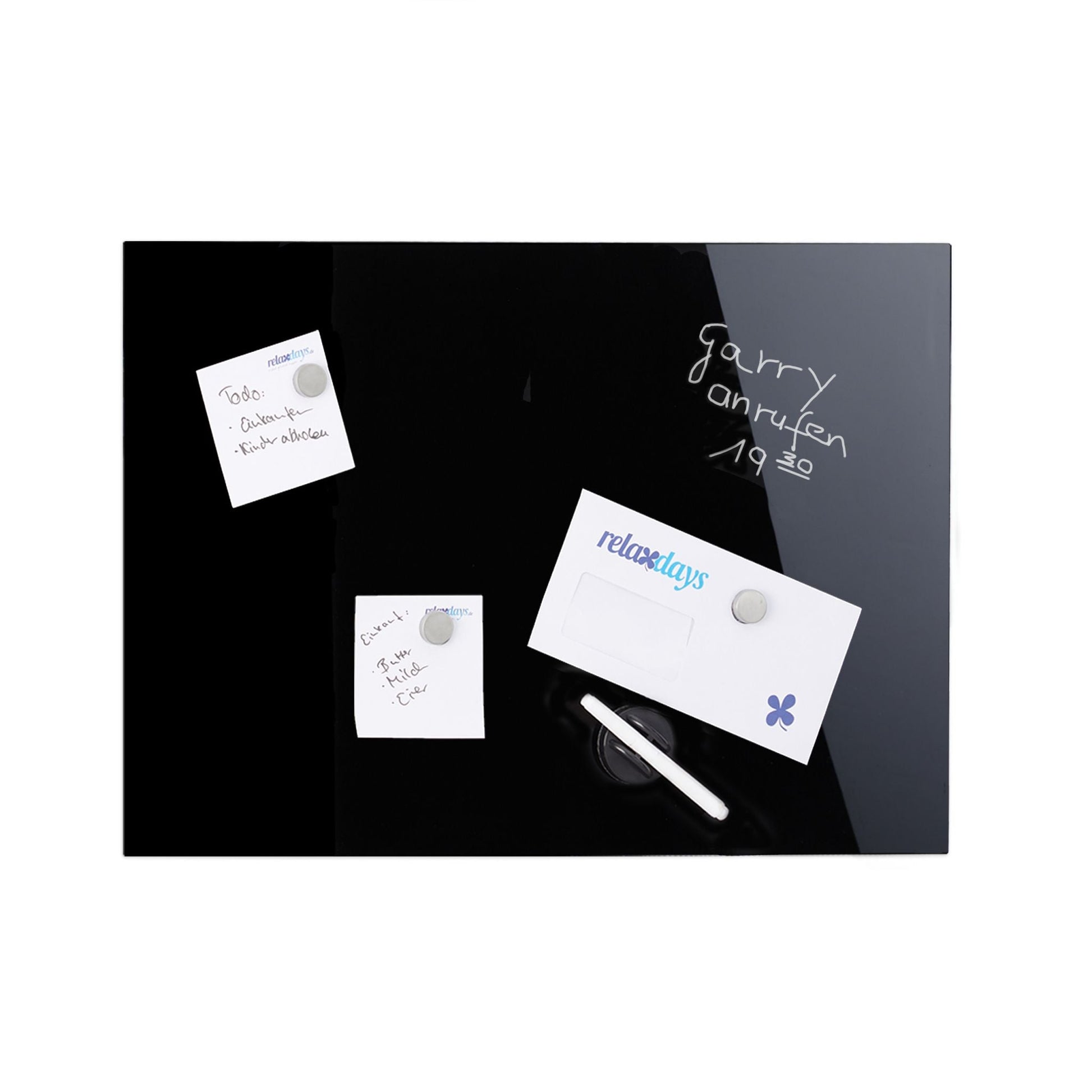 Magnettafel Glas Schwarz von Relaxdays