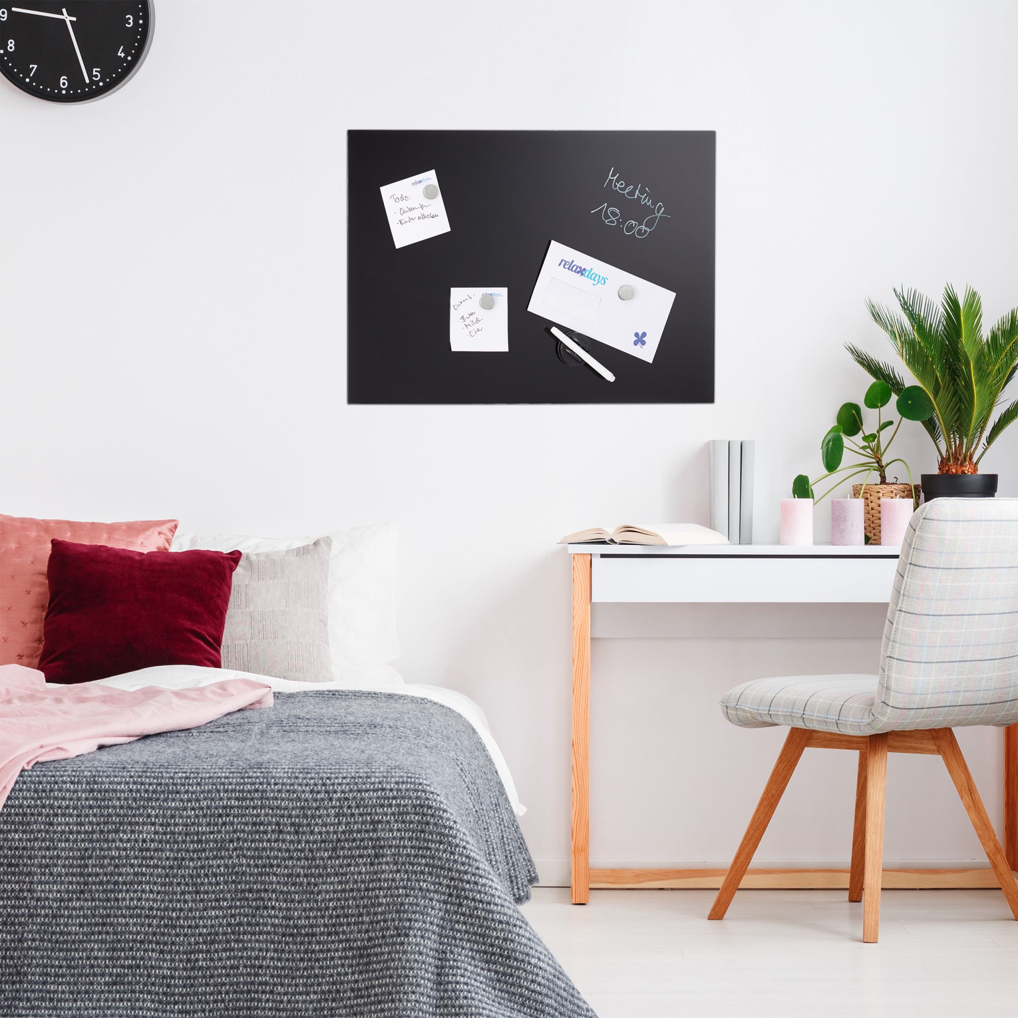 Magnettafel Glas Schwarz von Relaxdays