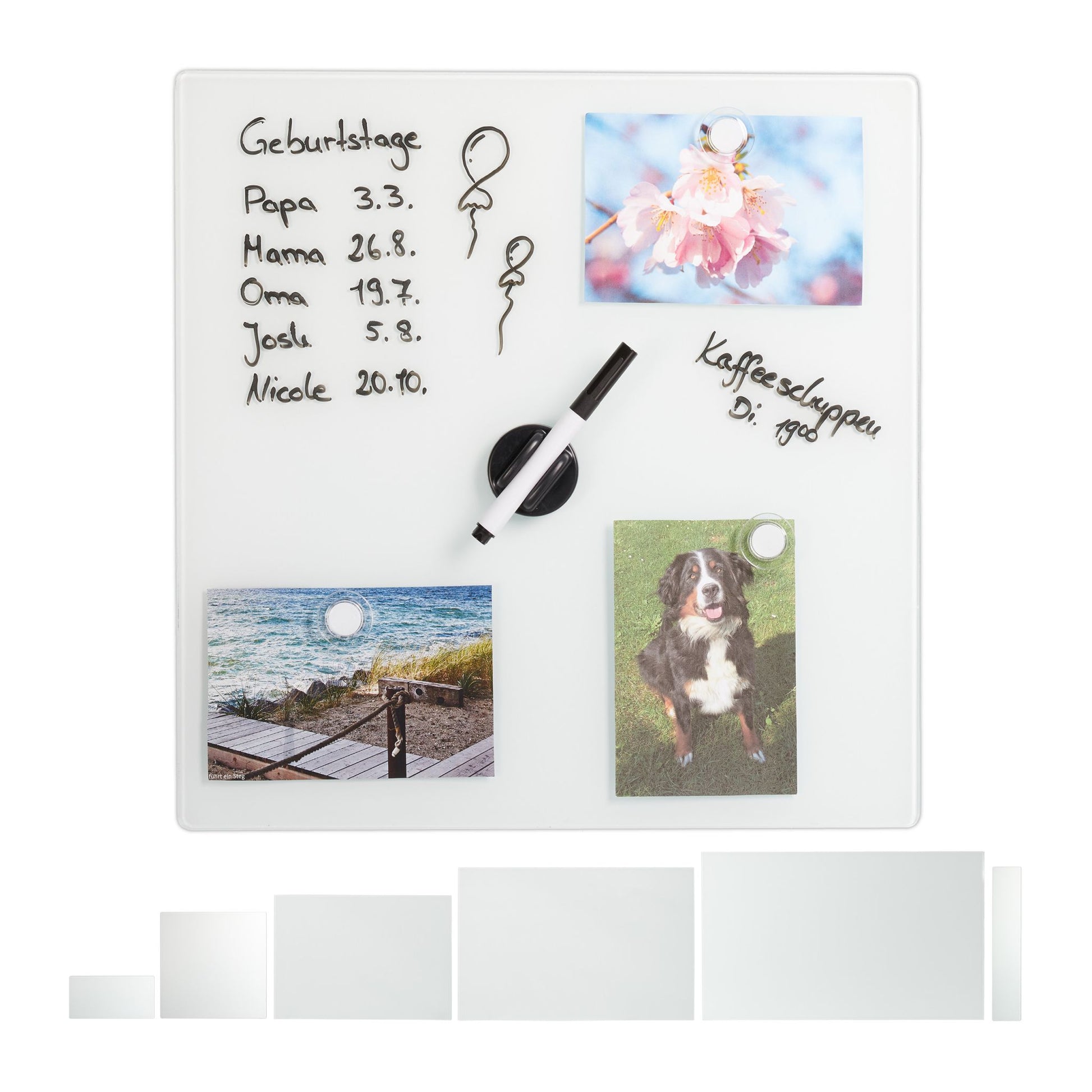 Glas-Magnetboard Weiss von Relaxdays