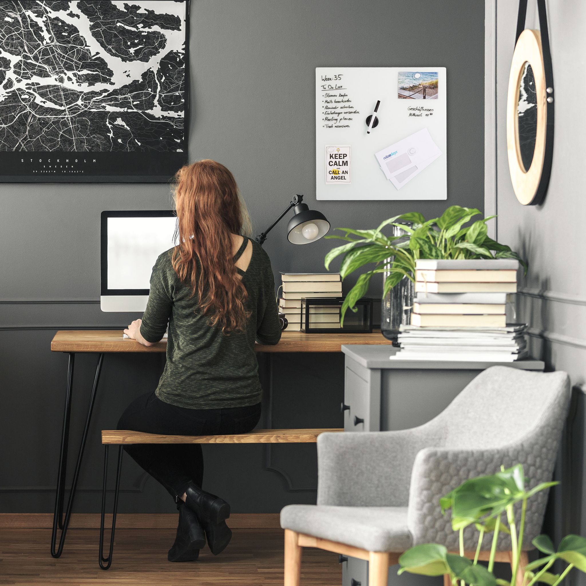 Glas-Magnetboard Weiss von Relaxdays