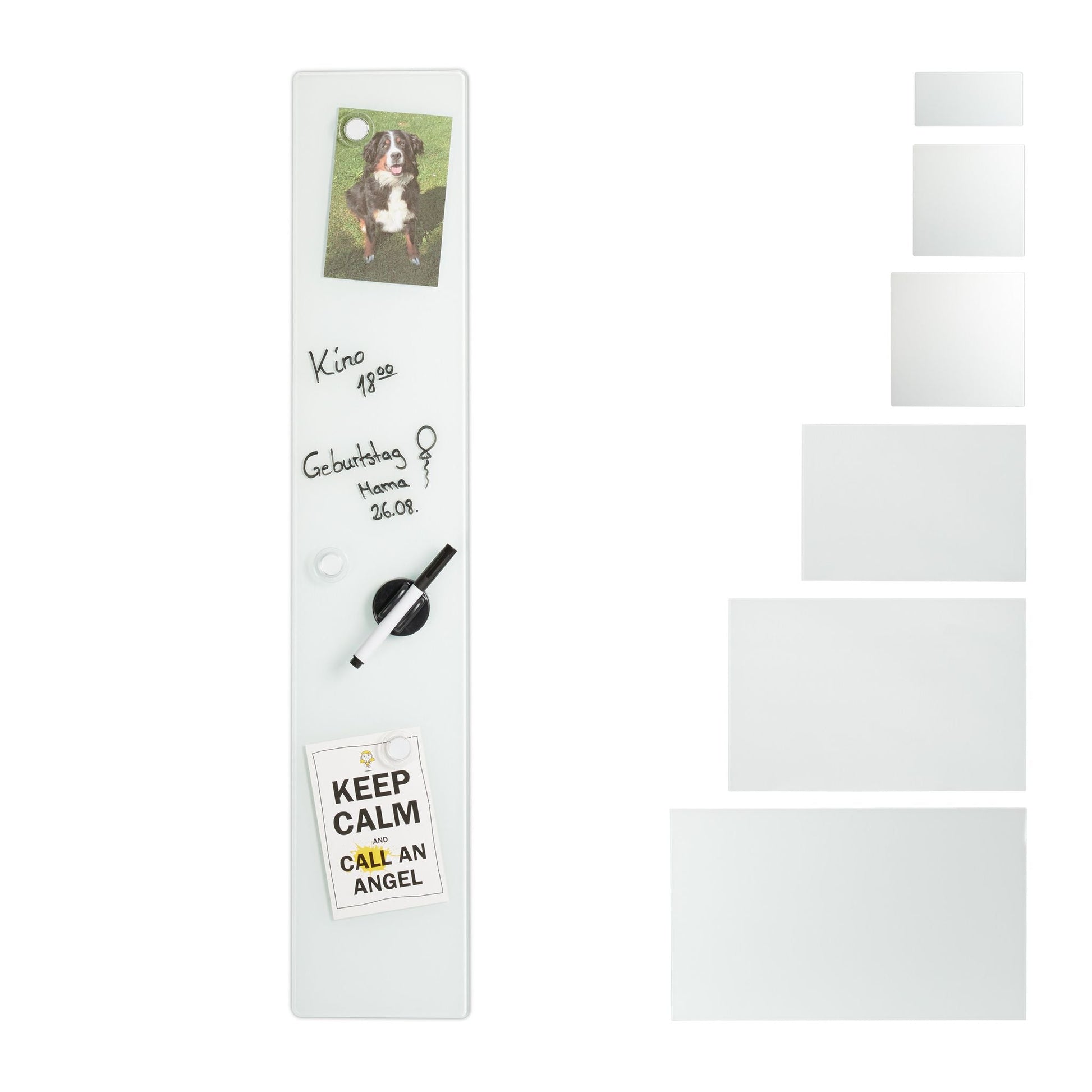 Glas-Magnetboard Weiss von Relaxdays