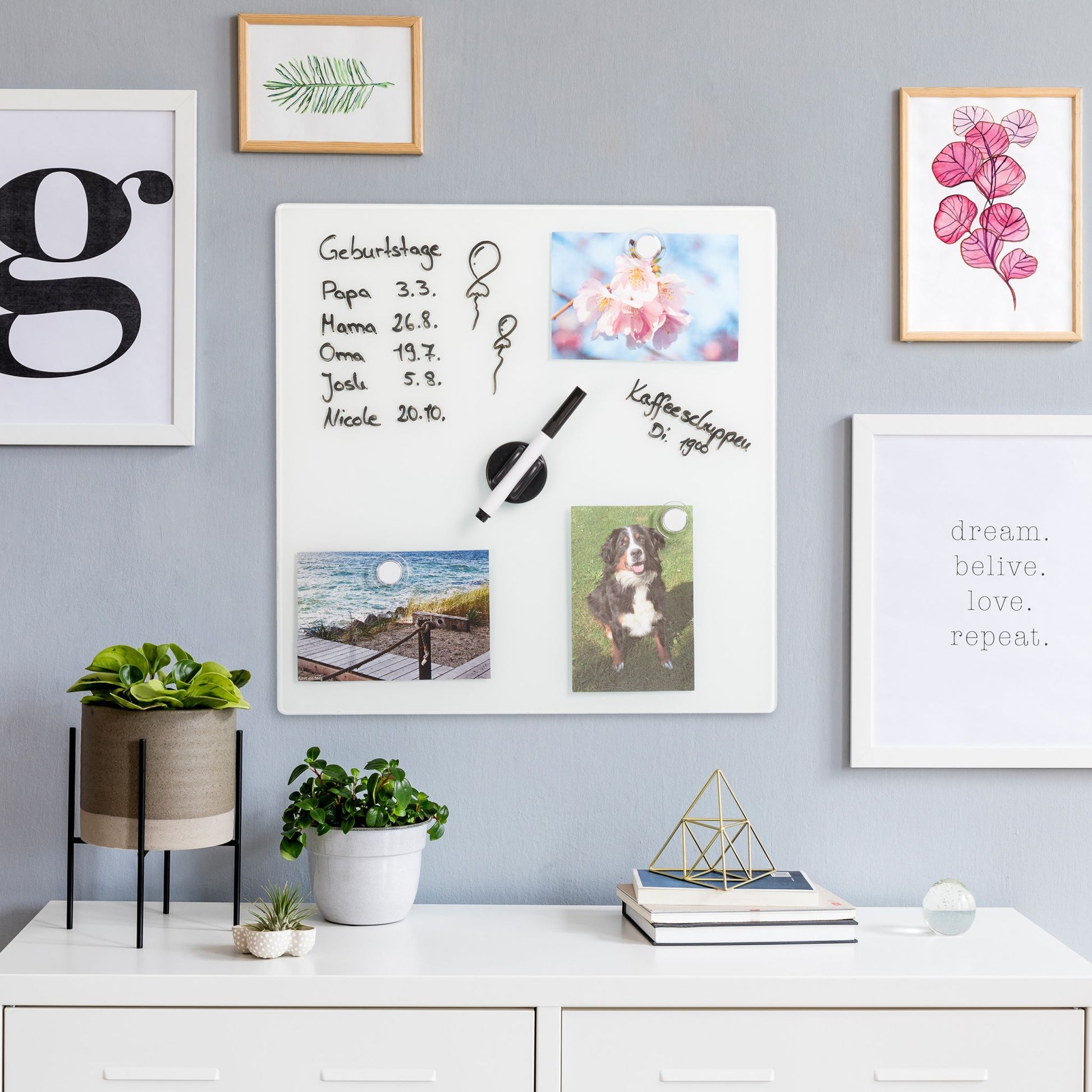 Glas-Magnetboard Weiss von Relaxdays
