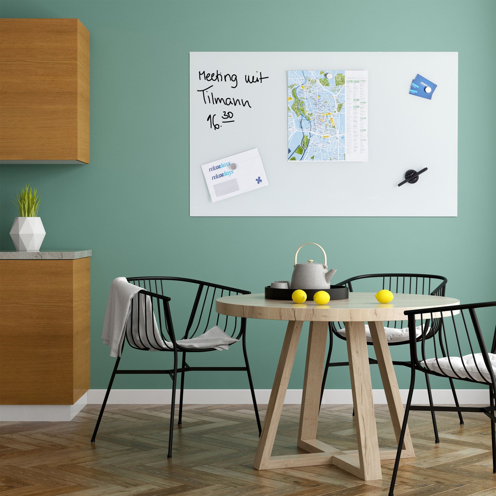 Glas-Magnetboard Weiss Weiss von Relaxdays