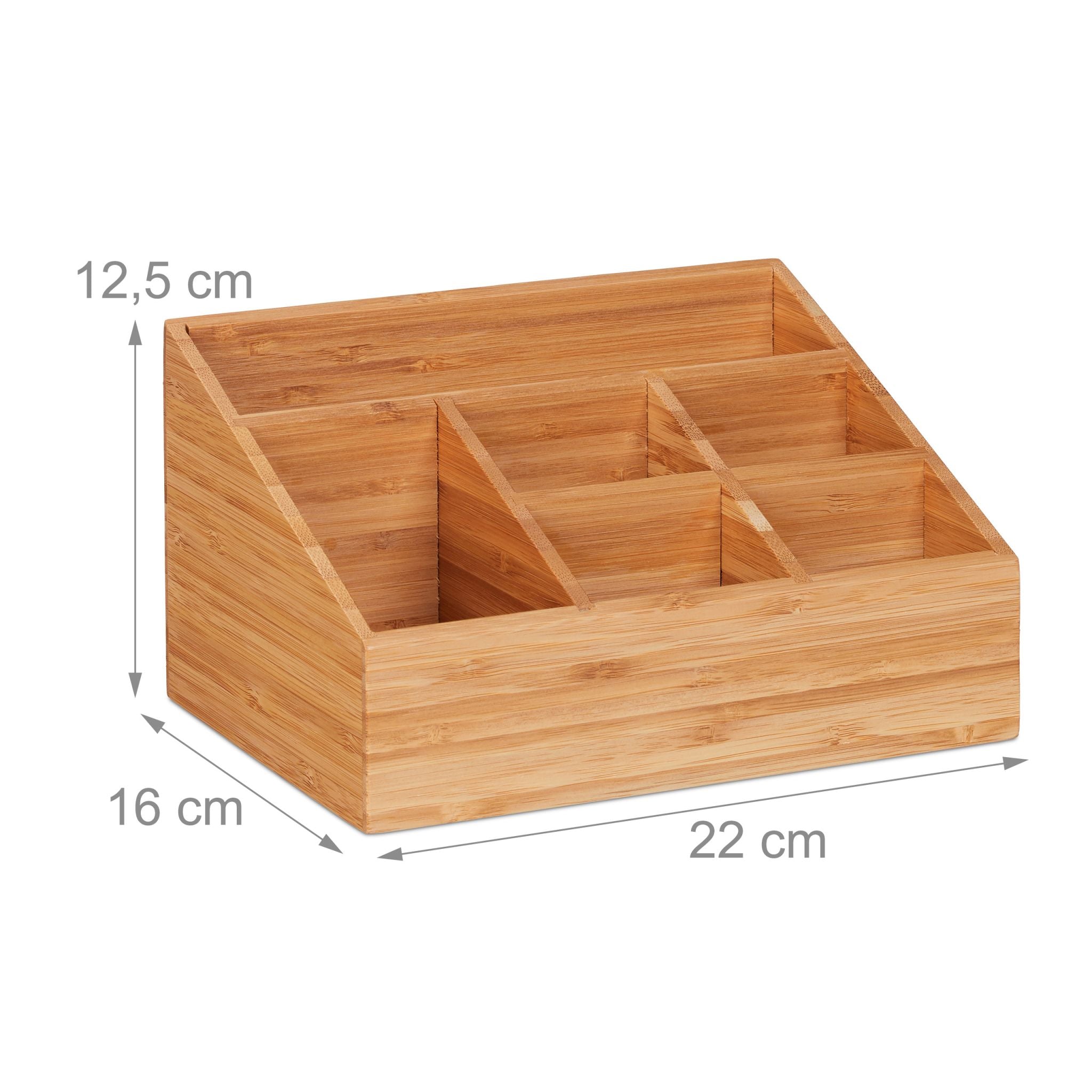 Schreibtisch Organizer 6 Fächer Hellbraun von Relaxdays