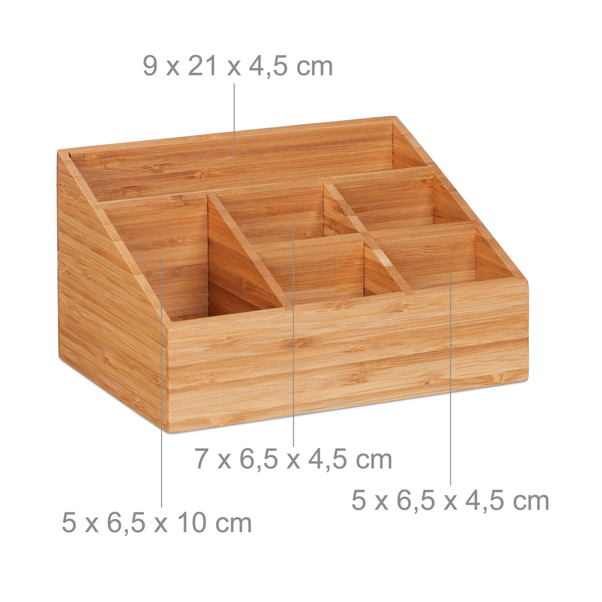 Schreibtisch Organizer 6 Fächer Hellbraun von Relaxdays