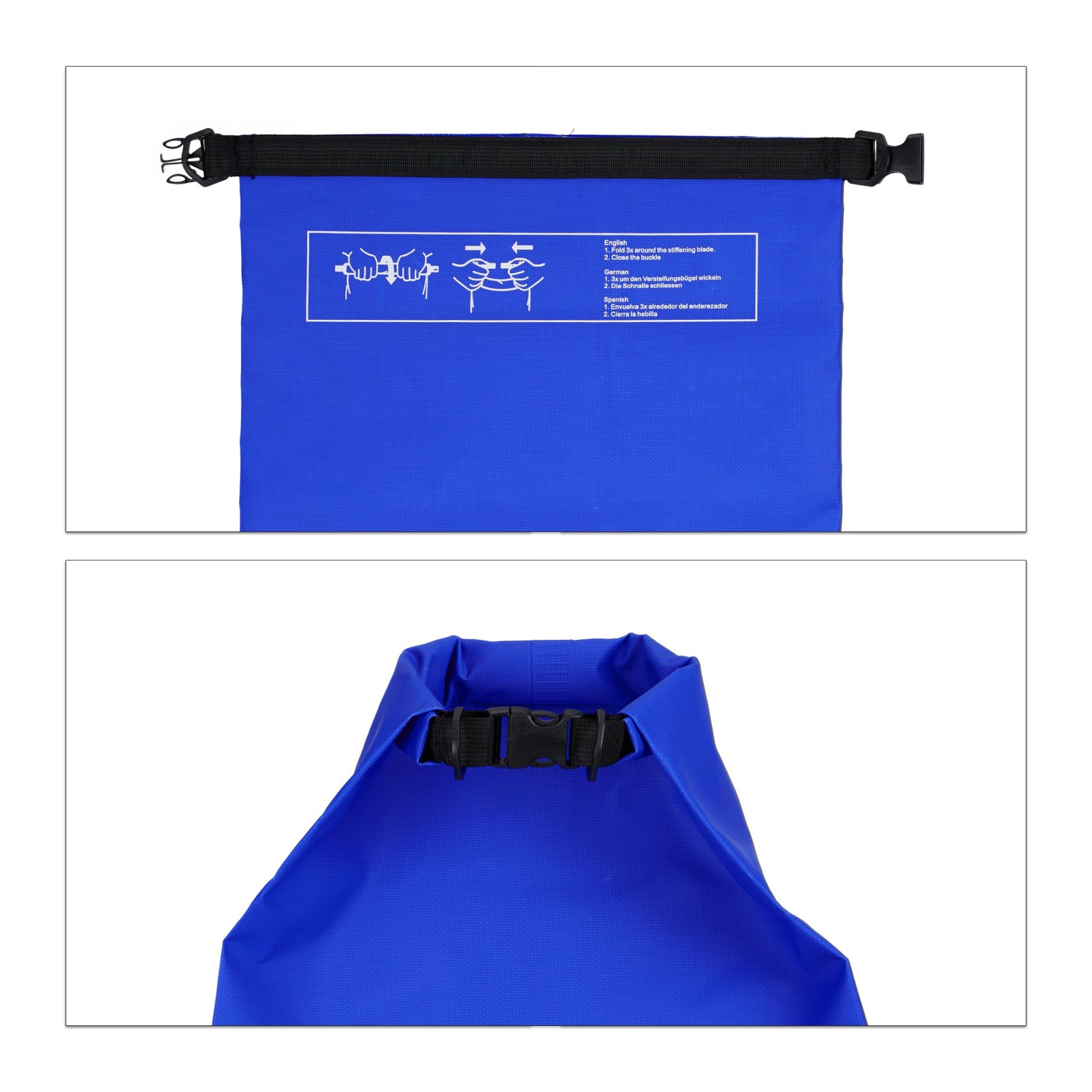 Ocean Pack 5L wasserdicht Weiss-Blau-Schwarz von Relaxdays