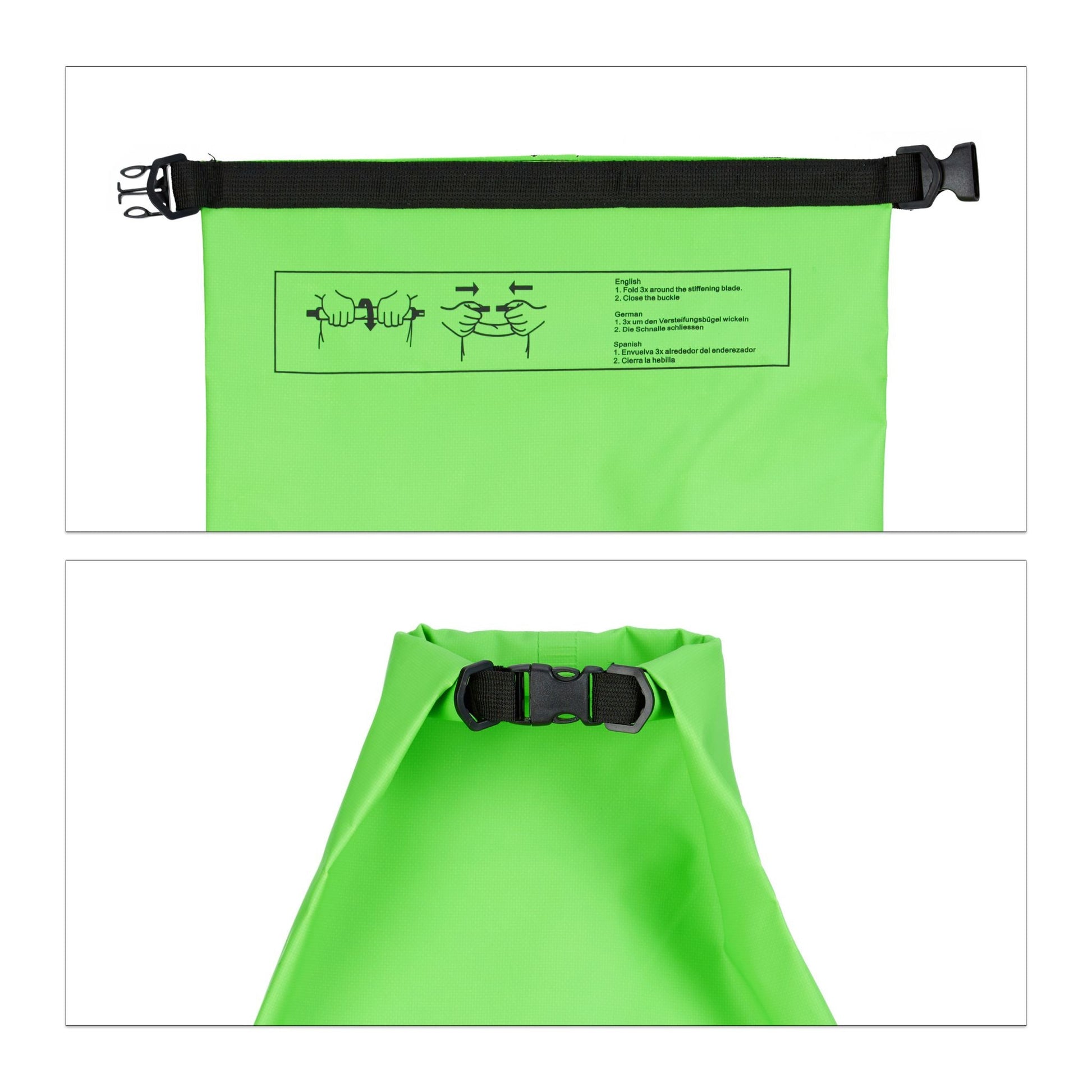 Ocean Pack 5L wasserdicht Grün-Schwarz von Relaxdays