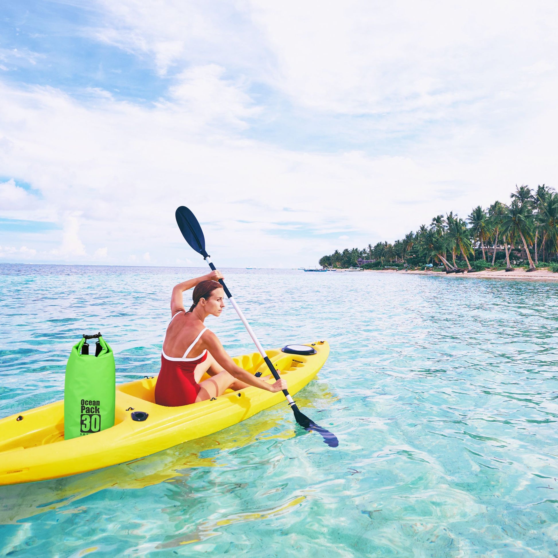 Ocean Pack 30L wasserdicht Grün-Schwarz von Relaxdays