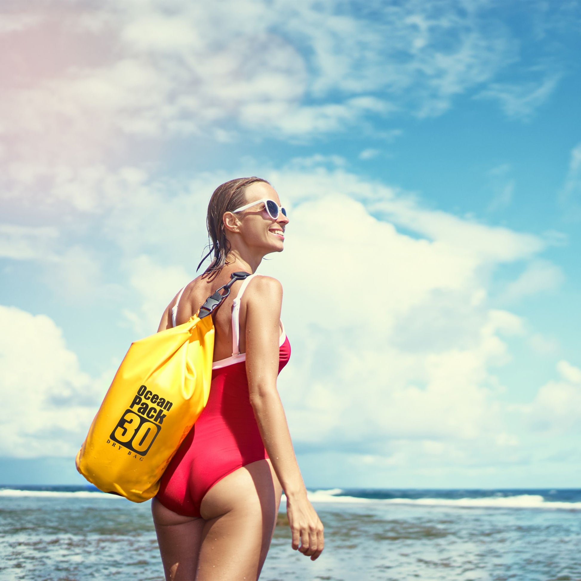 Ocean Pack 30L wasserdicht Grün-Schwarz von Relaxdays