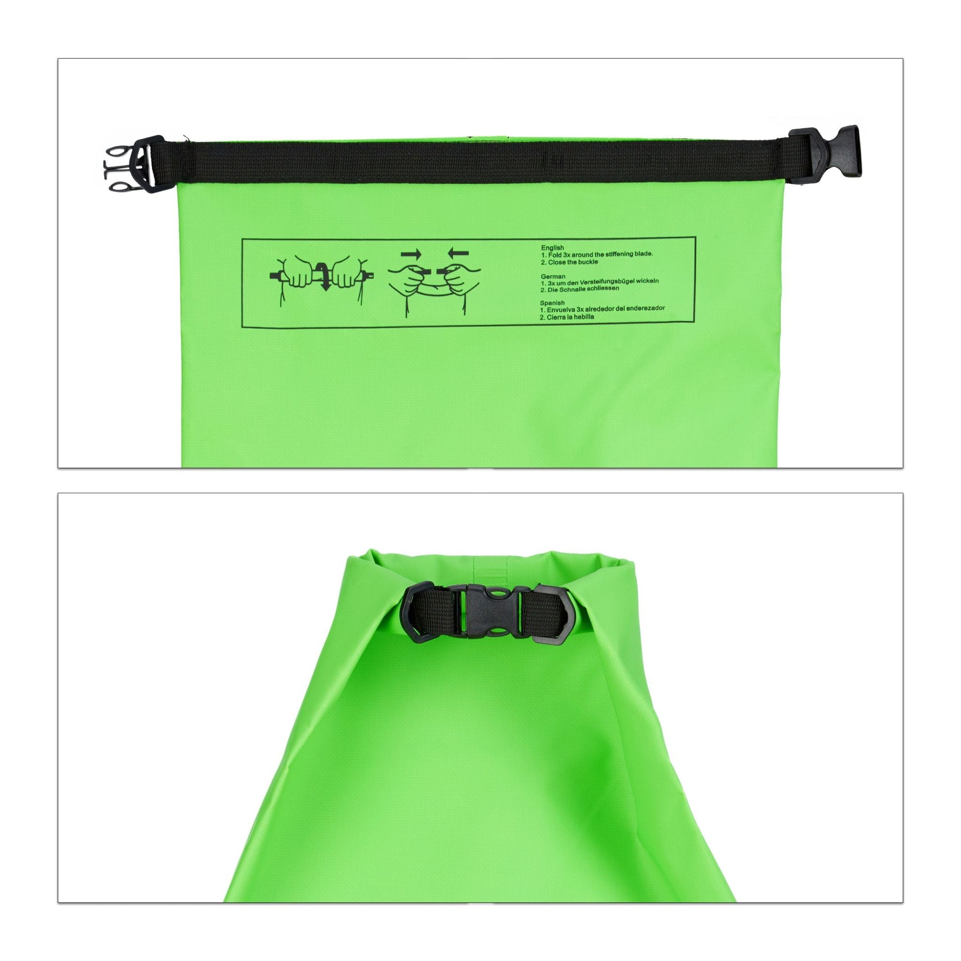 Ocean Pack 30L wasserdicht Grün-Schwarz von Relaxdays