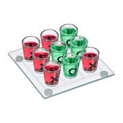 Tic Tac Toe Trinkspiel Weiss-Schwarz-Transparent von Relaxdays