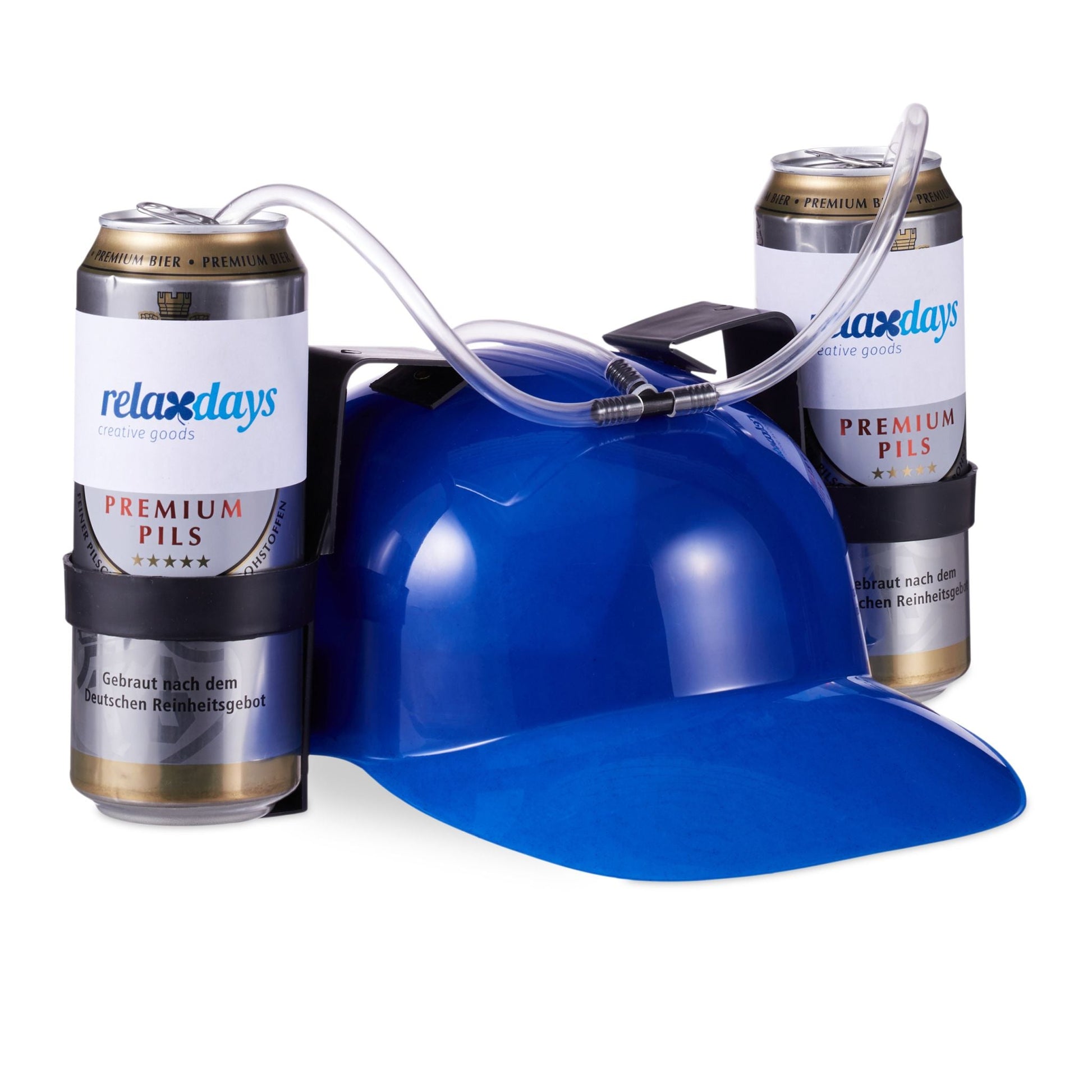 Party Trinkhelm Blau-Schwarz-Transparent von Relaxdays