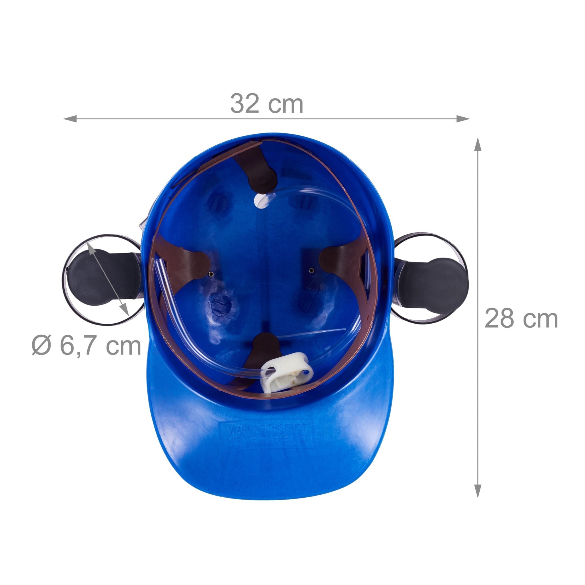 Party Trinkhelm Blau-Schwarz-Transparent von Relaxdays