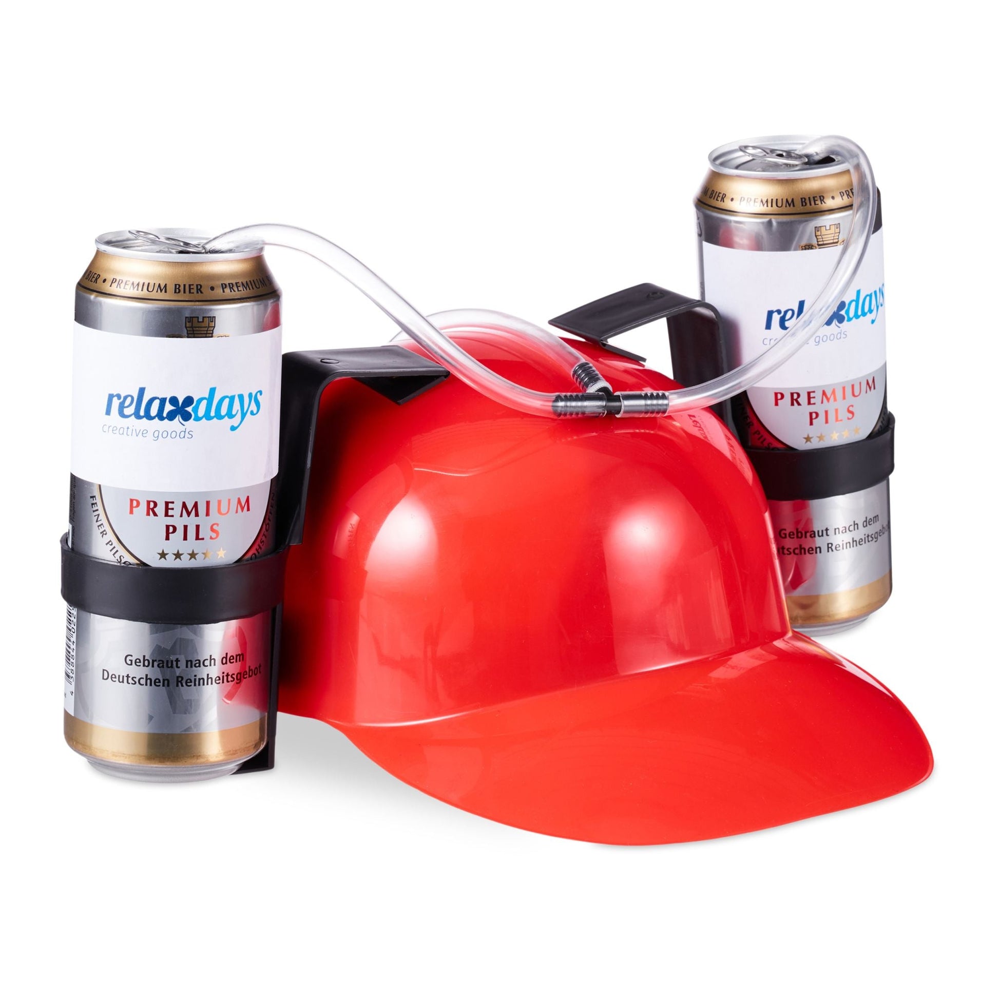 Party Trinkhelm Rot-Schwarz-Transparent von Relaxdays