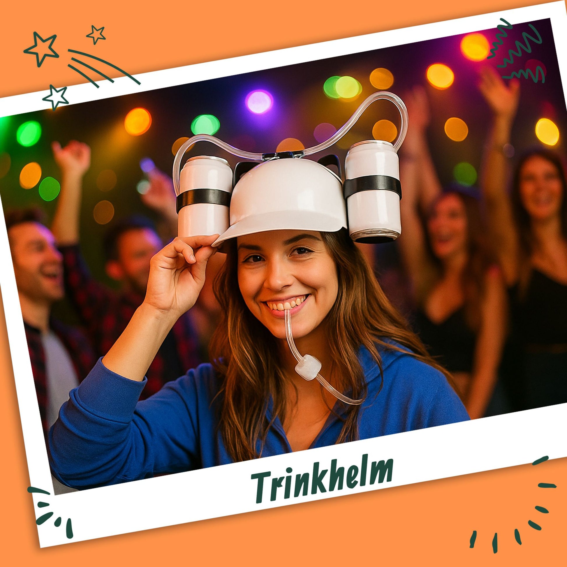 Party Trinkhelm Weiss-Schwarz-Transparent von Relaxdays