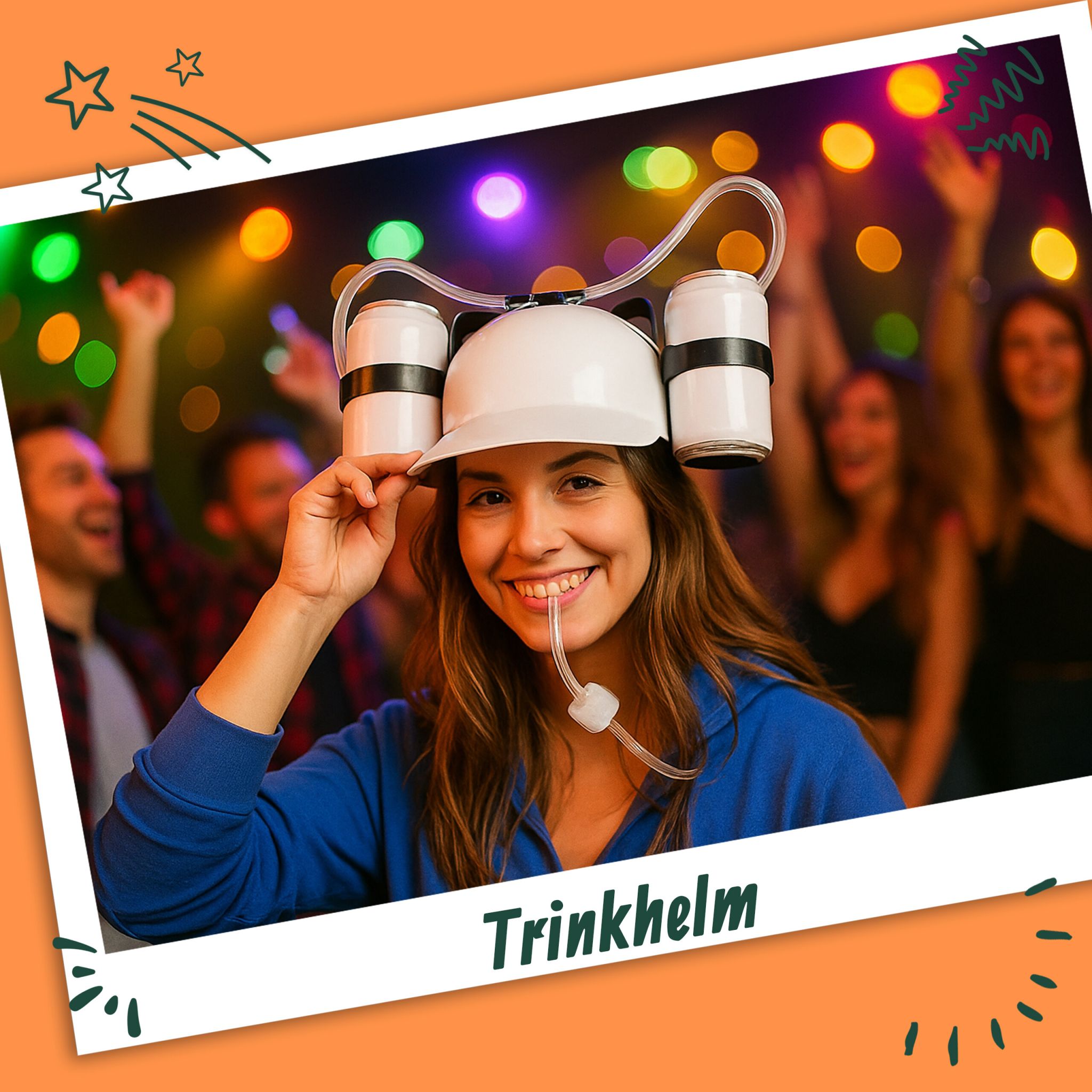 Party Trinkhelm Weiss-Schwarz-Transparent von Relaxdays