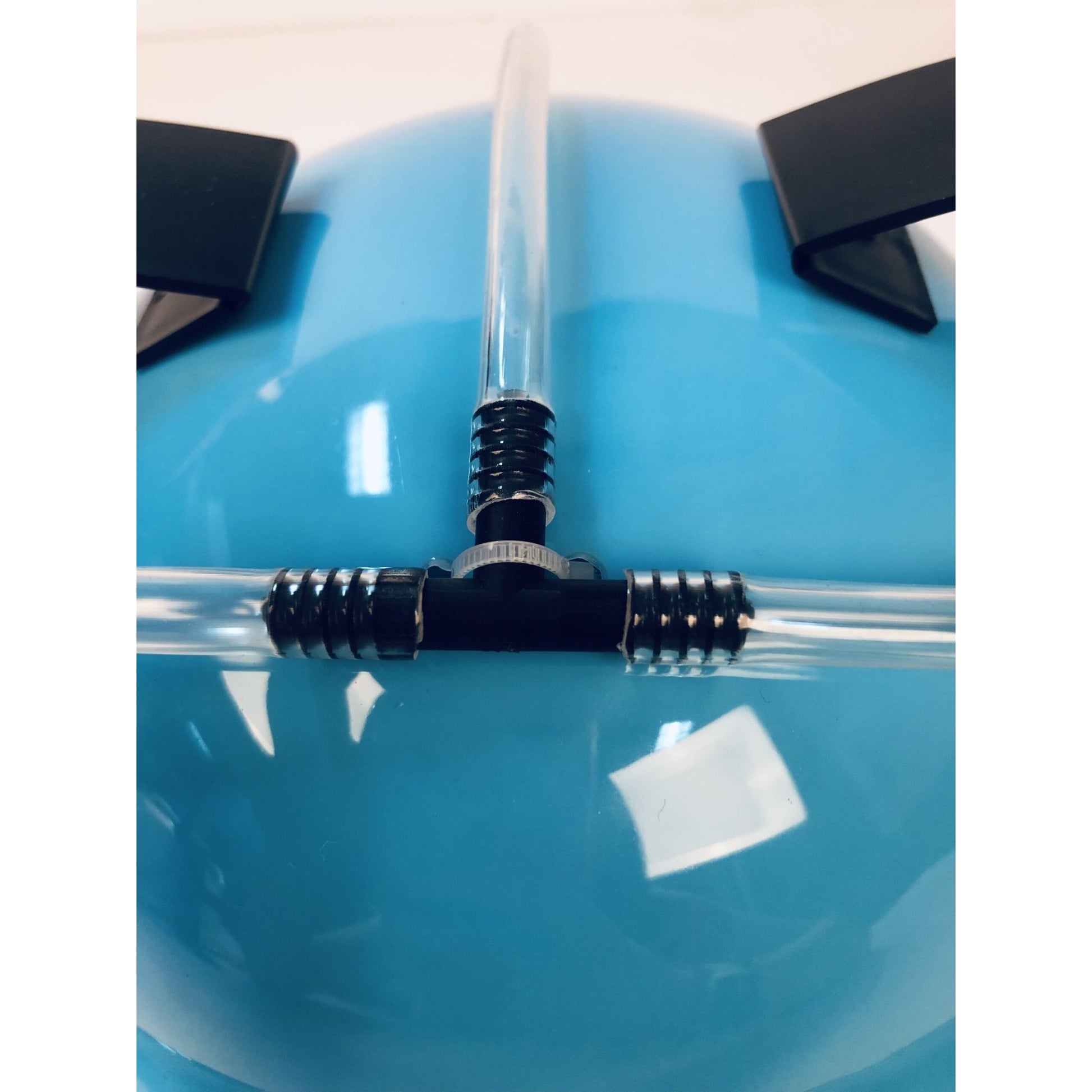 Party Trinkhelm Hellblau-Schwarz-Transparent von Relaxdays