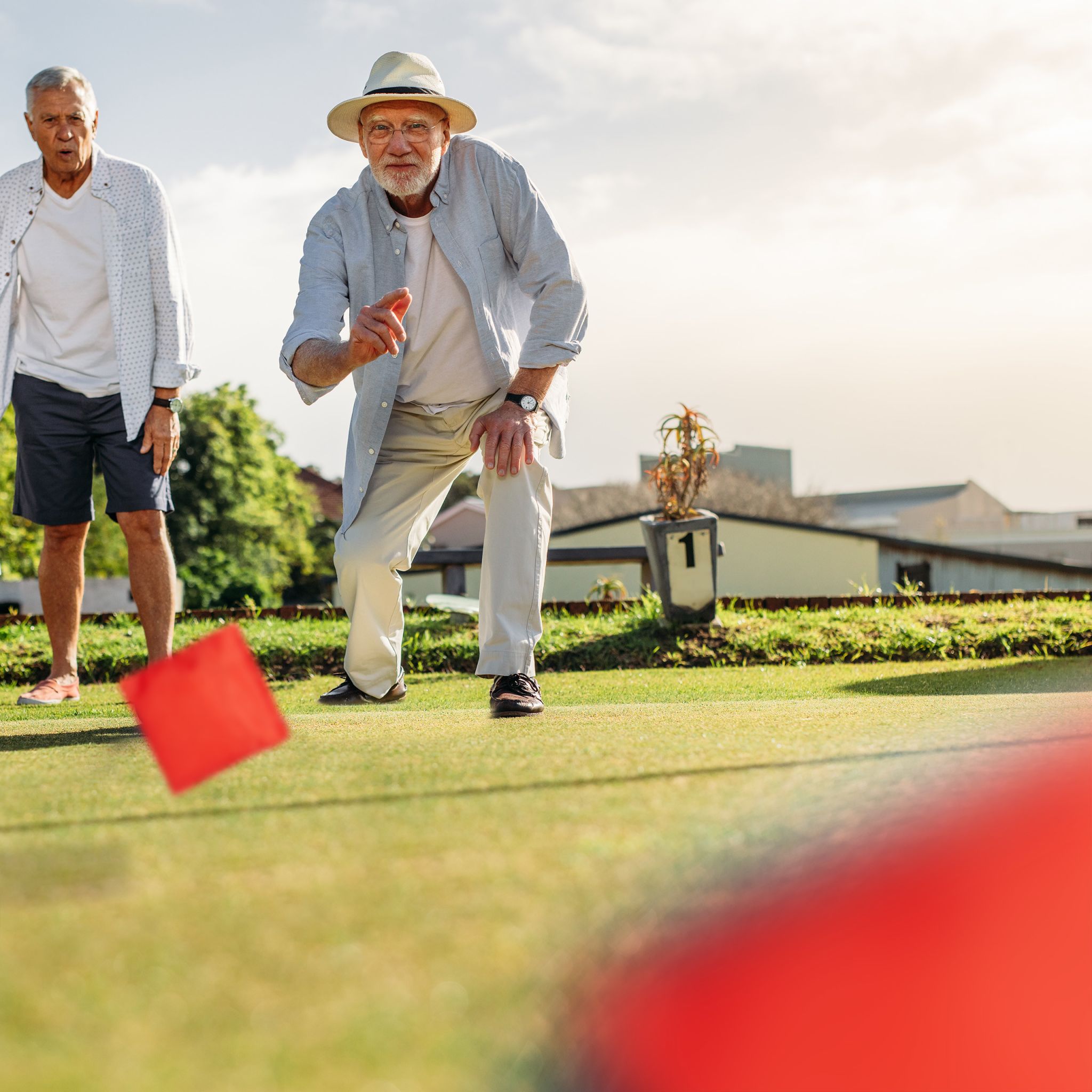 2 in 1 Wurfspiel Cornhole & Tic Tac Toe Blau-Hellbraun-Rot von Relaxdays