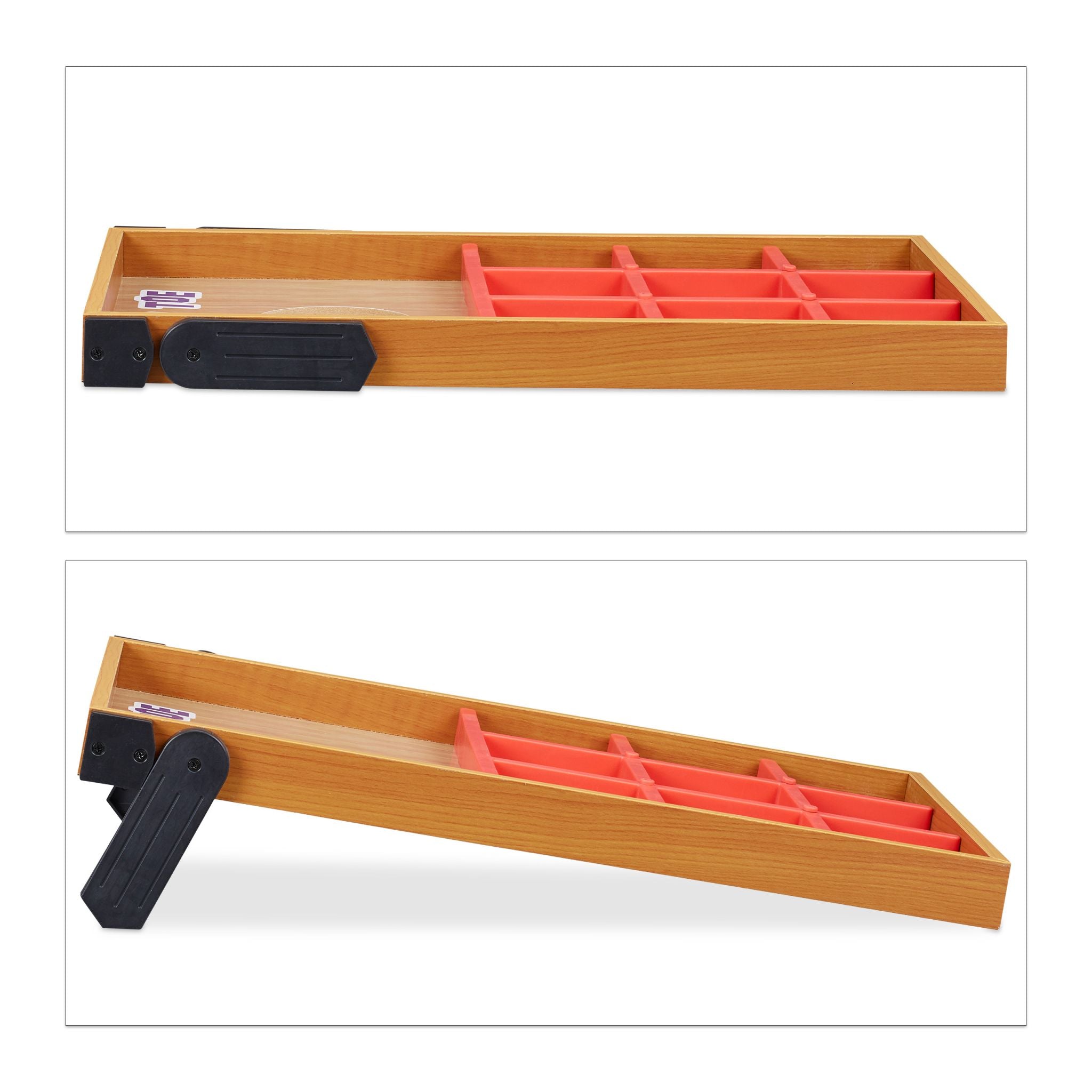 2 in 1 Wurfspiel Cornhole & Tic Tac Toe Blau-Hellbraun-Rot von Relaxdays