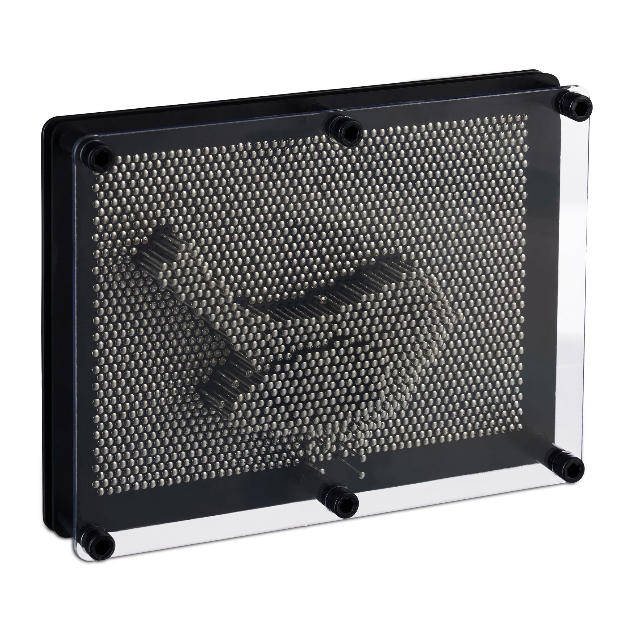 Pinart 3D Nagelbild Schwarz-Silber-Transparent