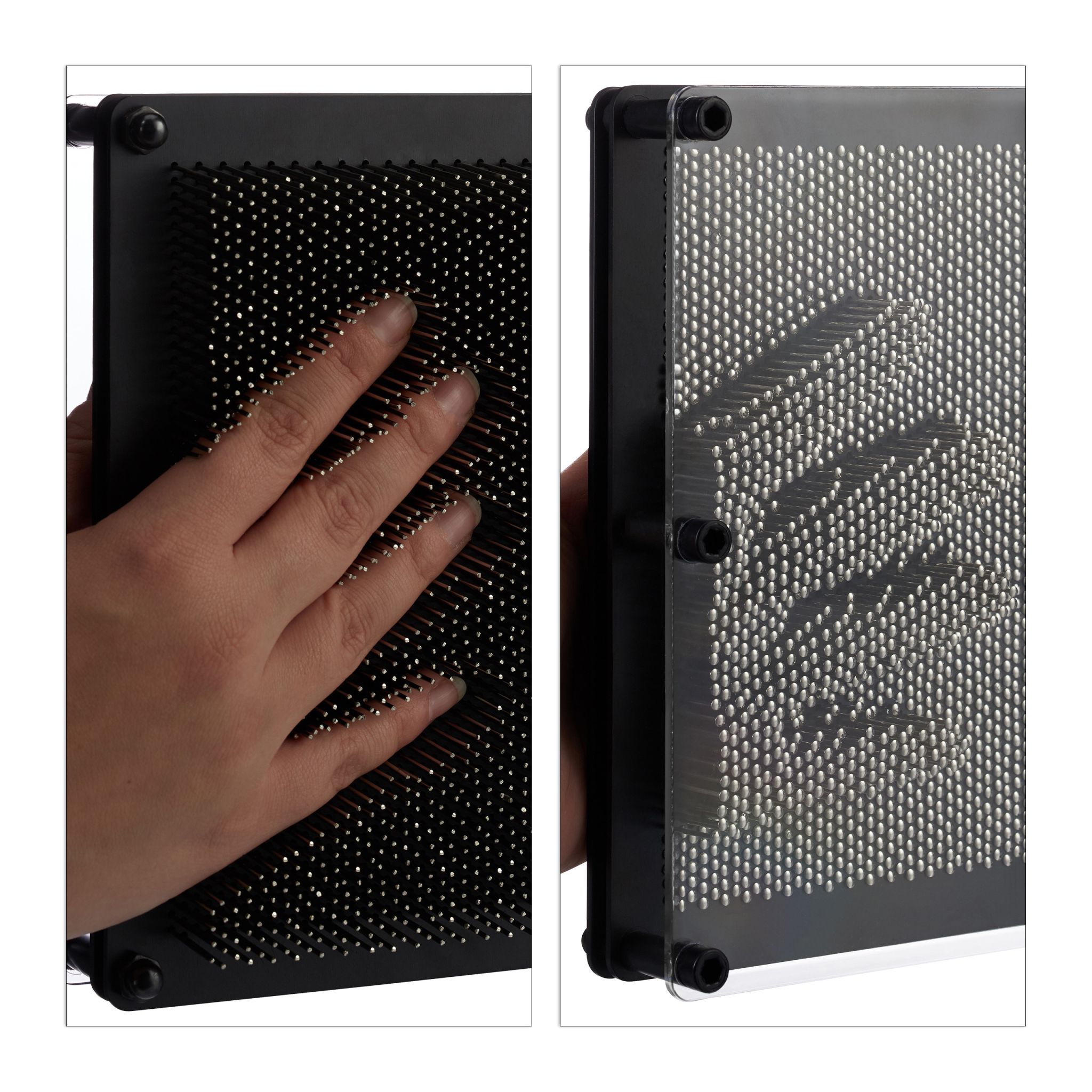 Pinart 3D Nagelbild Schwarz-Silber-Transparent