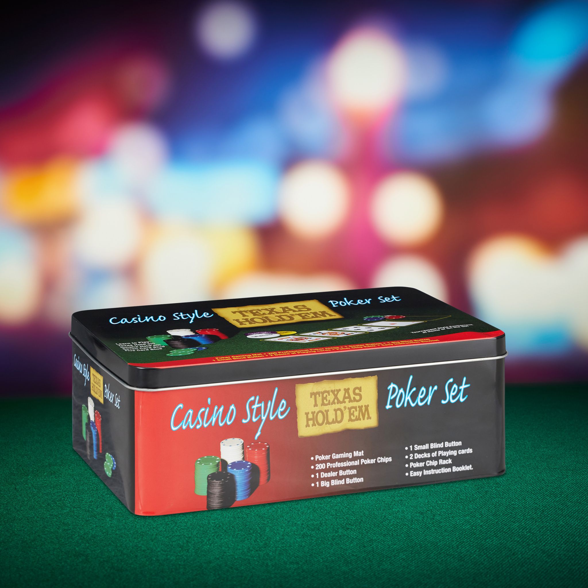 Pokerset gross Weiss-Grün-Schwarz von Relaxdays