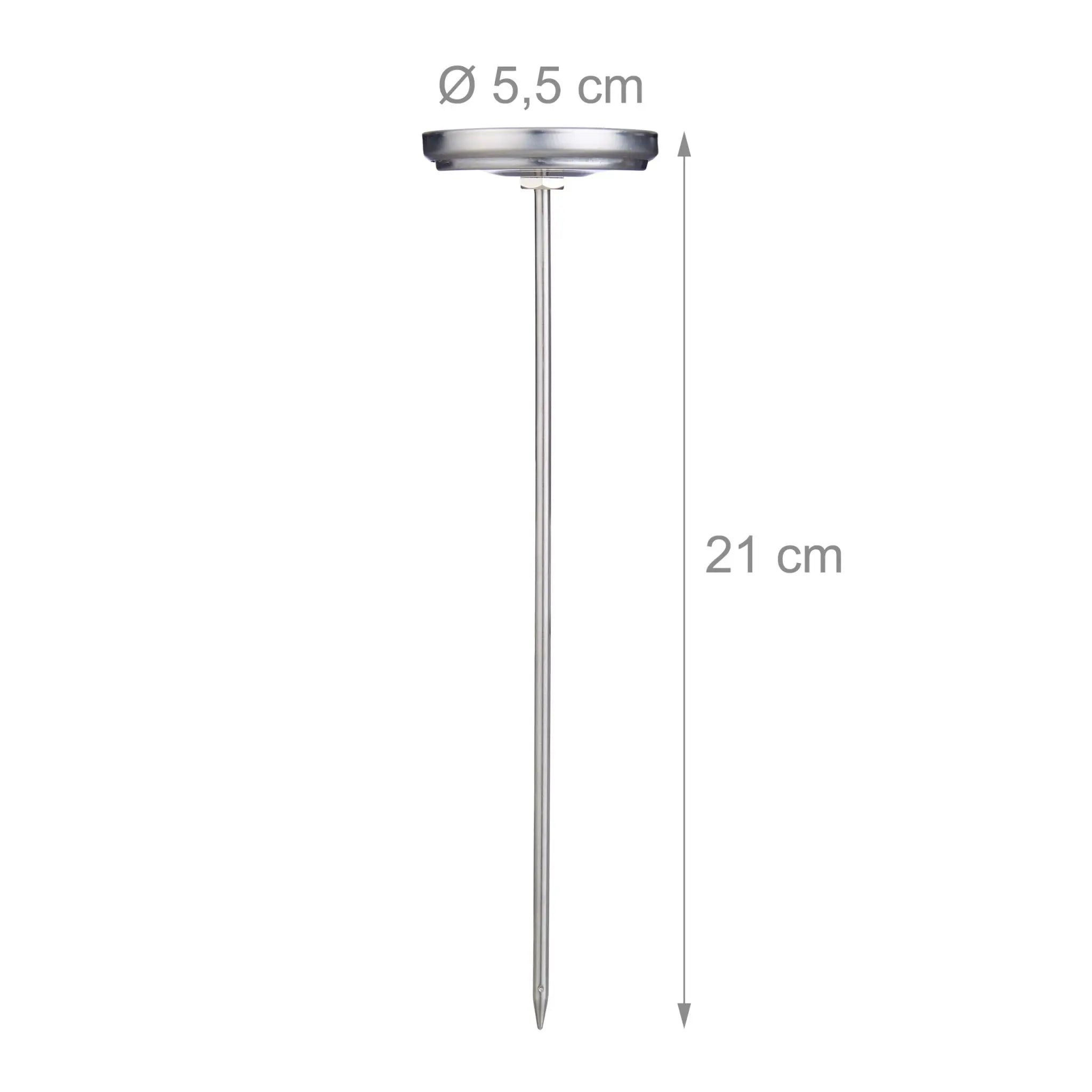 Analoges Edelstahl Einstichthermometer Dunkelgrün-Rot-Silber von Relaxdays