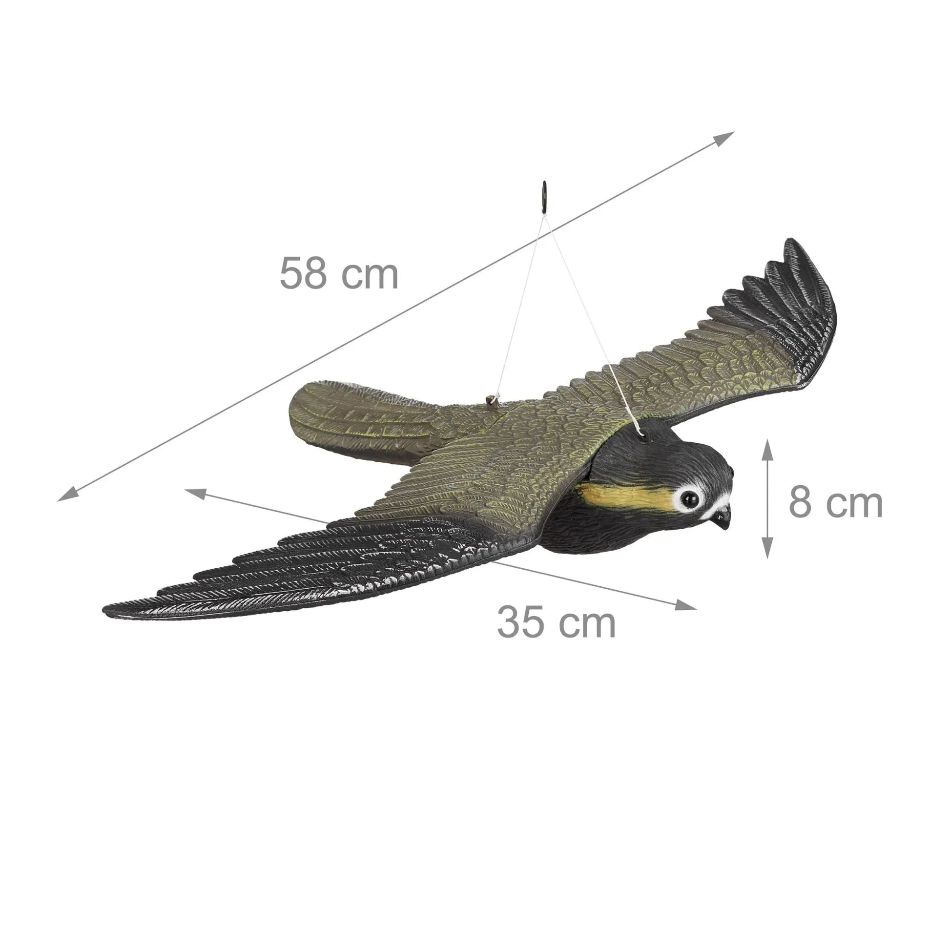 Raubvogel Attrappe Falke Gelb-Schwarz-Grau von Relaxdays