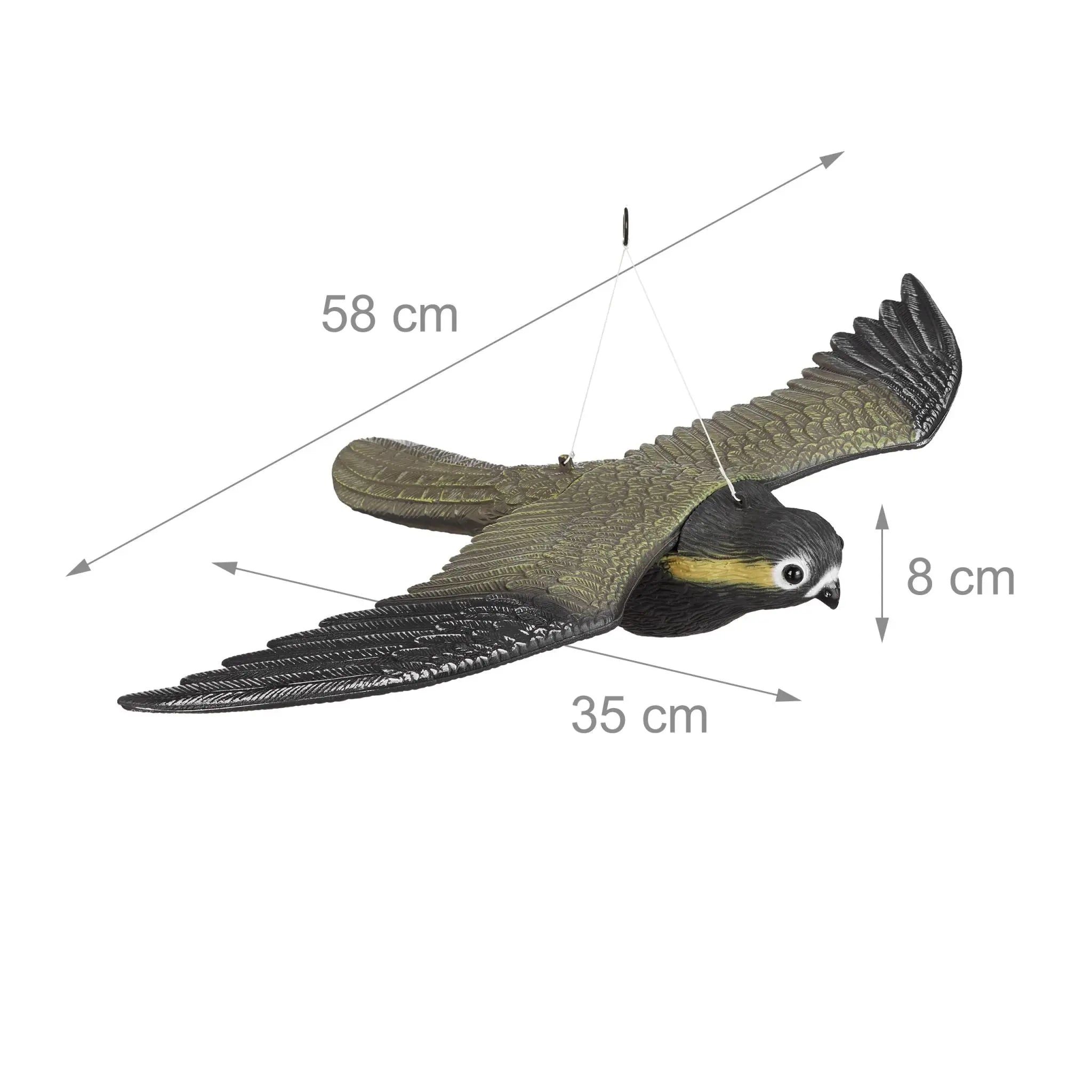 Raubvogel Attrappe Falke Gelb-Schwarz-Grau von Relaxdays