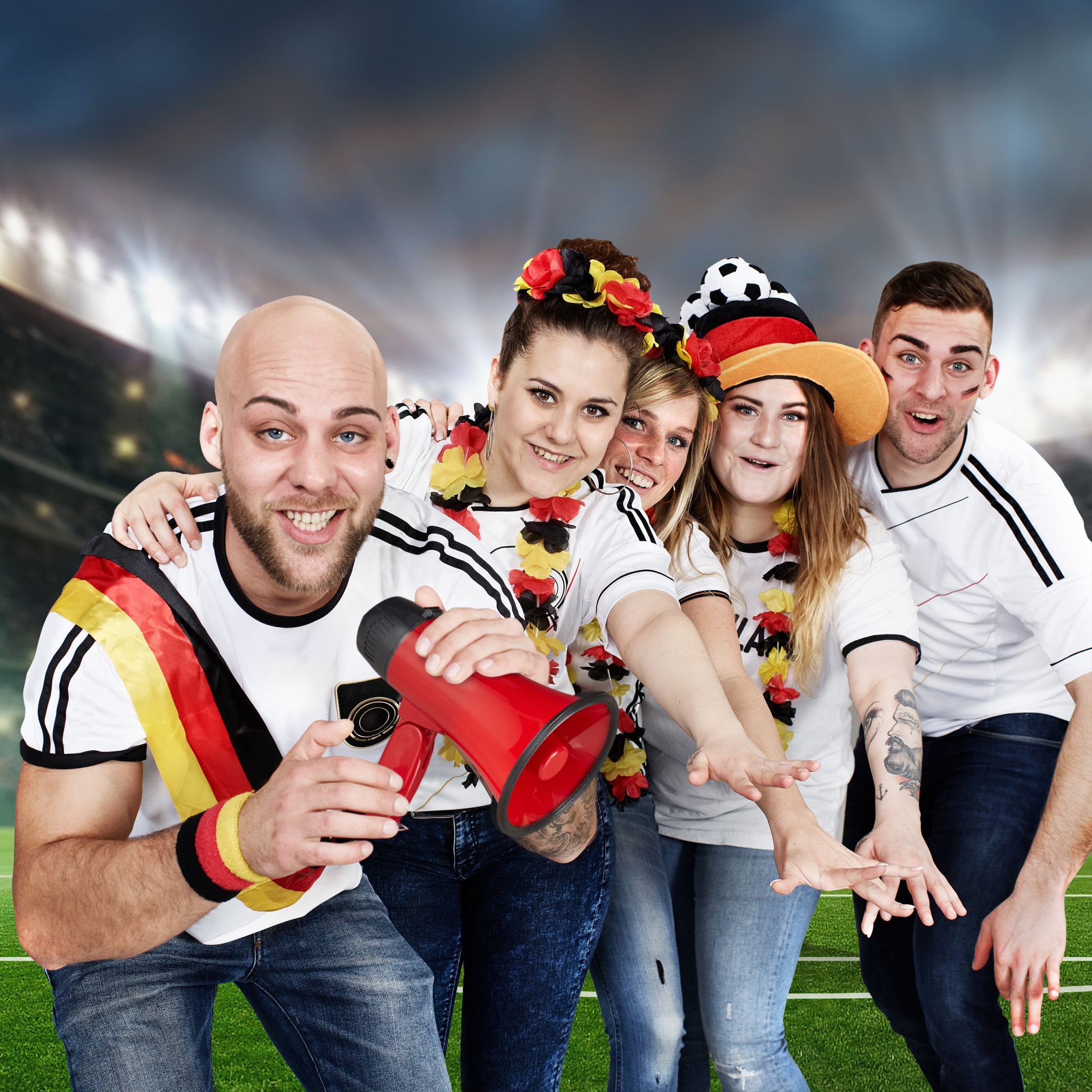 Megafon Stadion Rot-Schwarz von Relaxdays