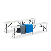 Bierbank weiss 2er-Set Weiss-Schwarz von Relaxdays