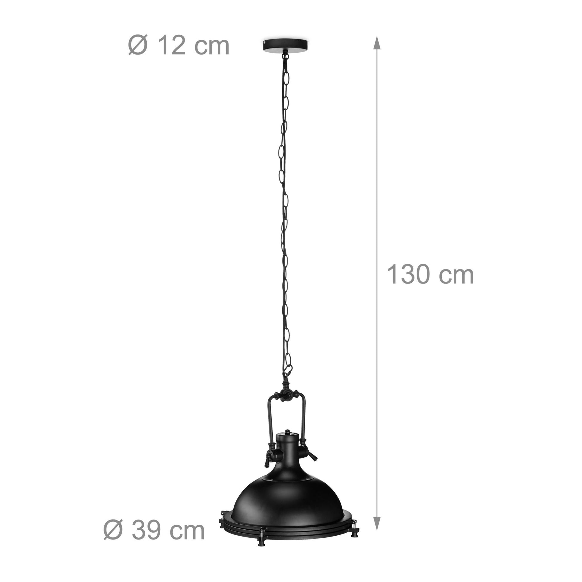 Industrie Hängelampe Retro Design Schwarz von Relaxdays